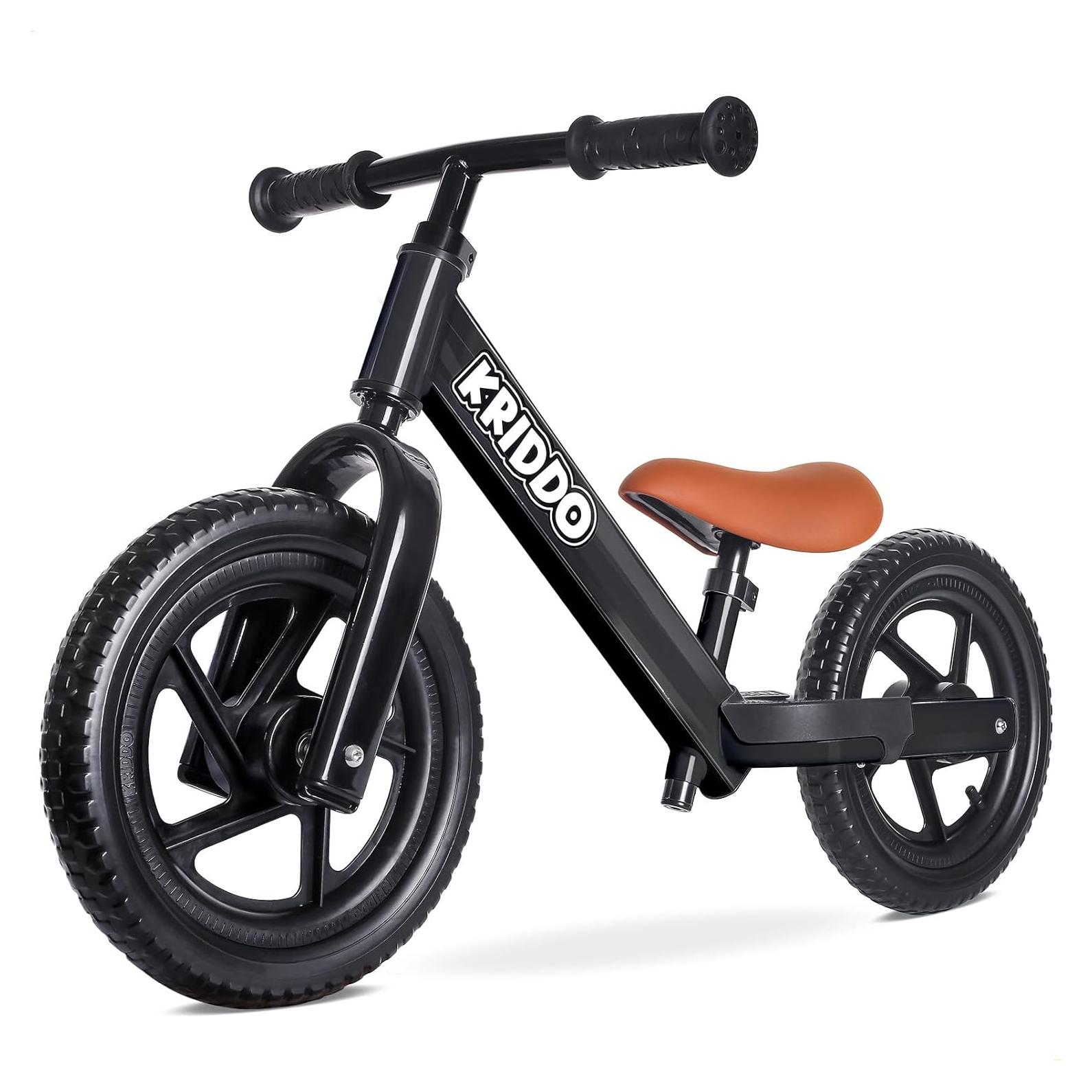 Bicicleta de Equilibrio KRIDDO para Niños 2-5 Años, Negro