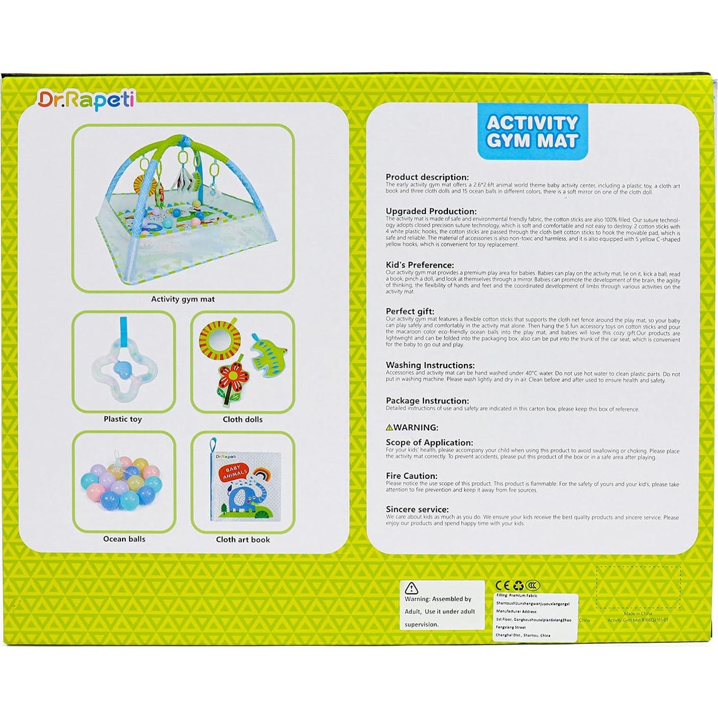 Alfombra de Juego para Bebés Dr.Rapeti 81x81 cm con Pelotas