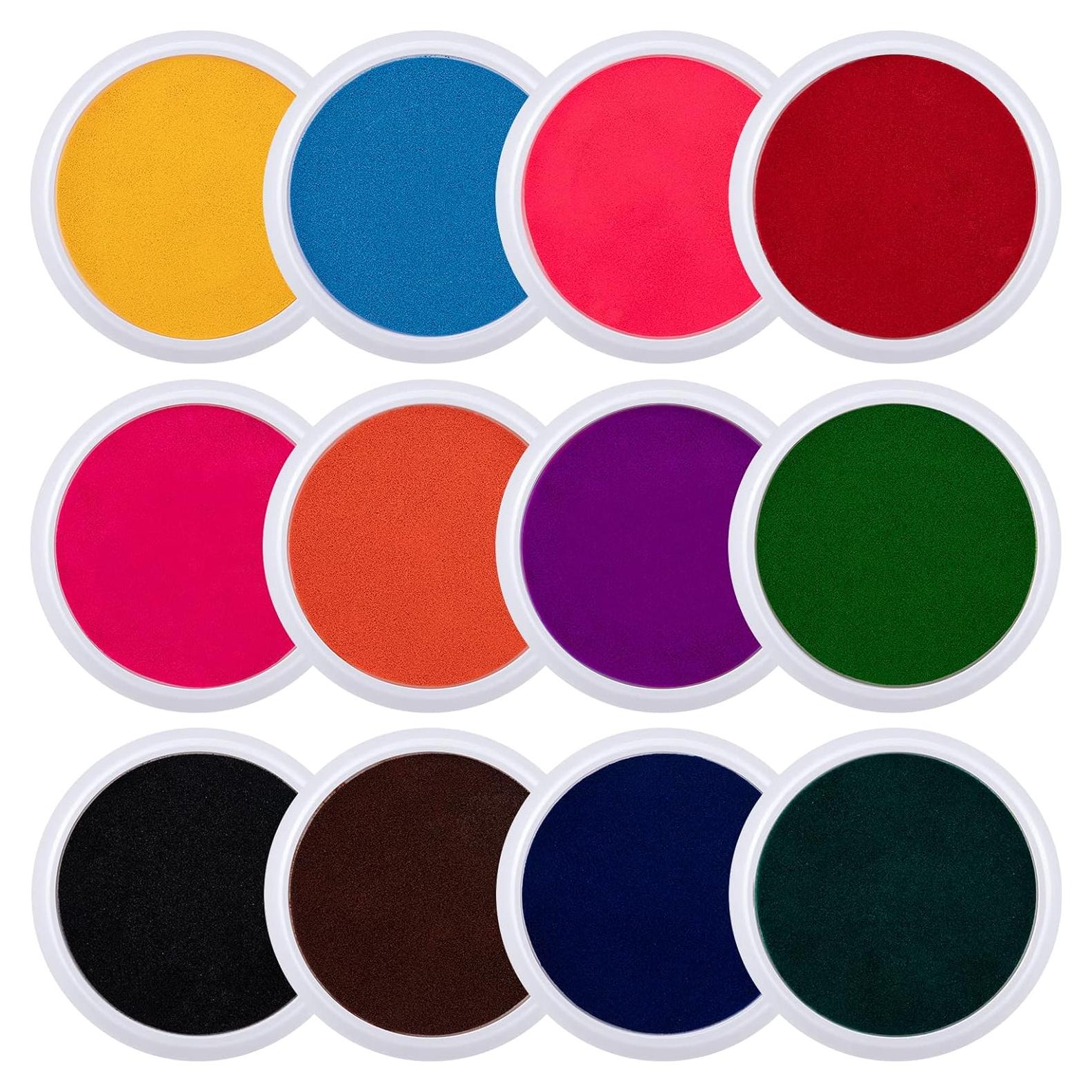 Almohadillas de Tinta Grandes Biggun - 12 Colores Lavables