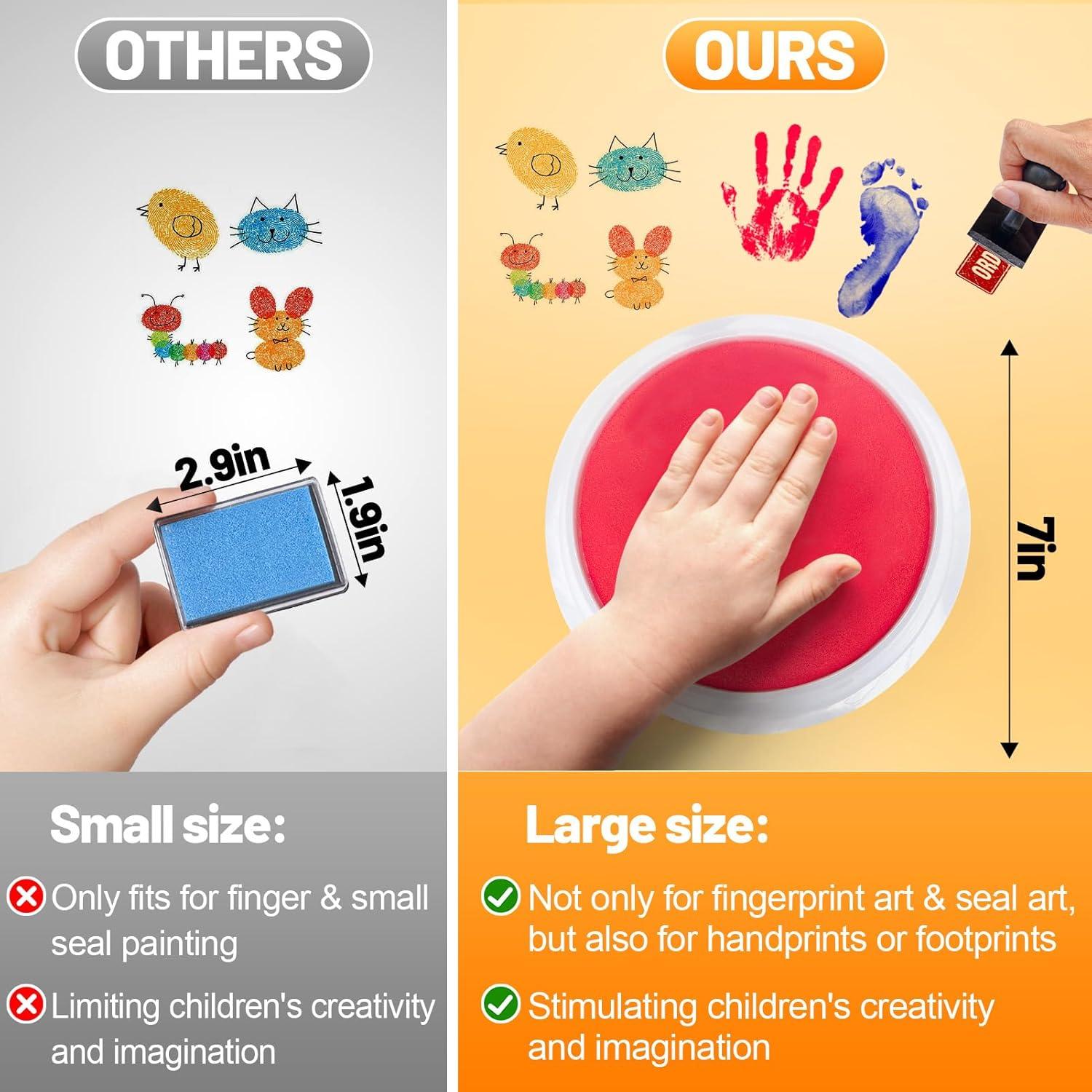 Almohadillas de Tinta Grandes Biggun - 12 Colores Lavables