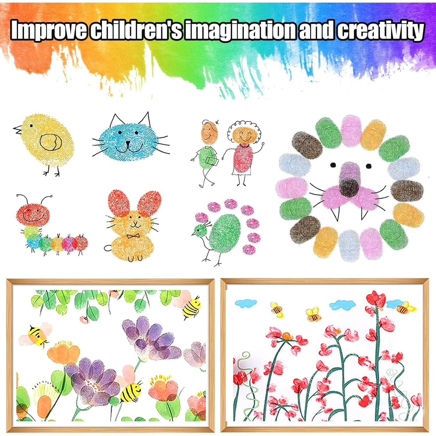 Almohadillas de Tinta Grandes Biggun - 12 Colores Lavables