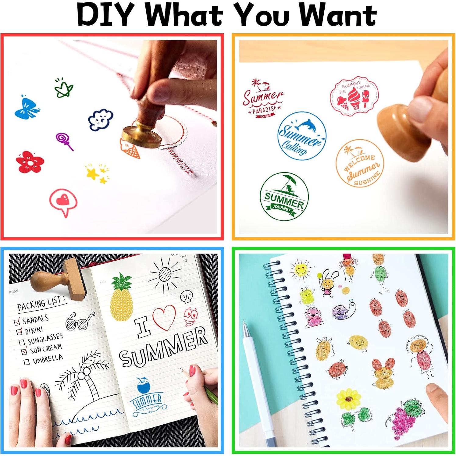 Almohadillas de Tinta Grandes Biggun - 12 Colores Lavables