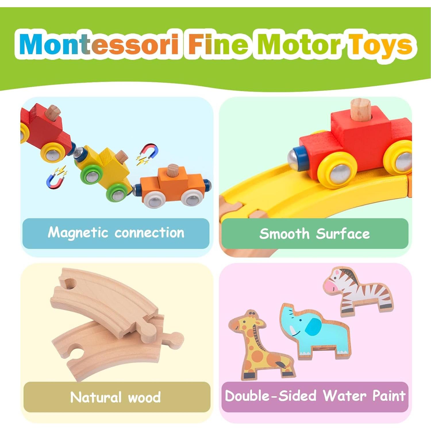 Juego de Tren de Madera GIRAVO con Animales - 36 meses+