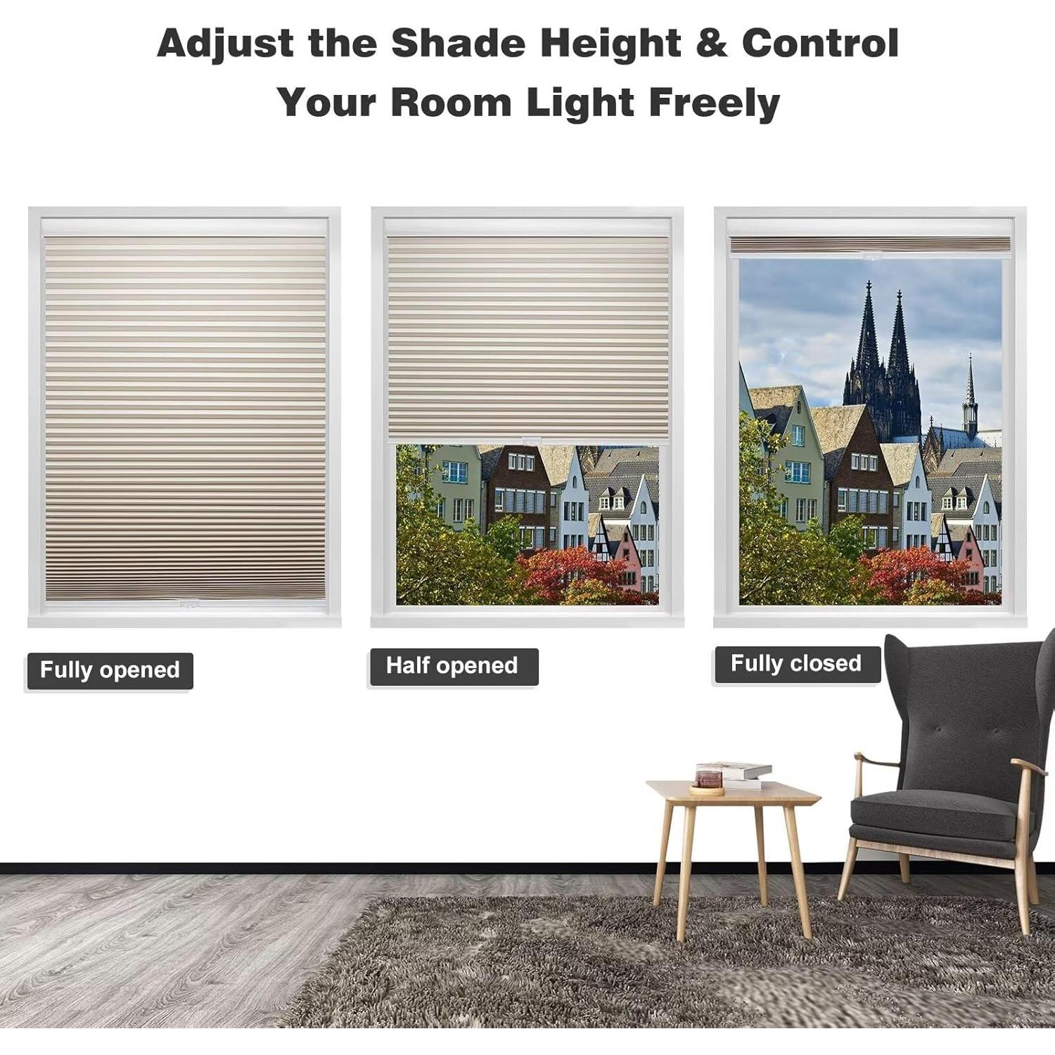 Cortina Celular Blackout MYshade 40.6x91.4 cm Beige Sin Cuerda