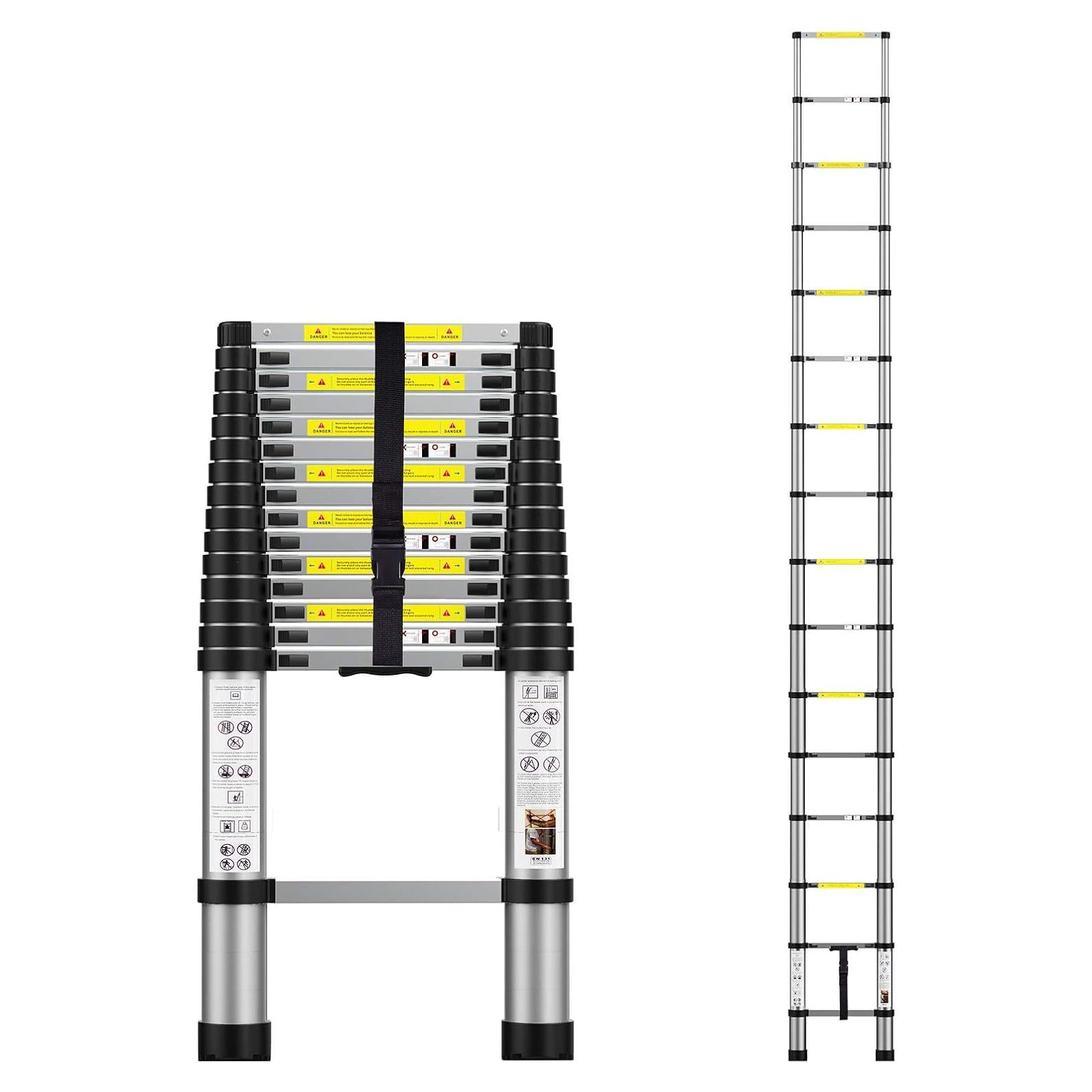 Escalera Telescópica BOWEITI 4.72m Aluminio con Bolsa