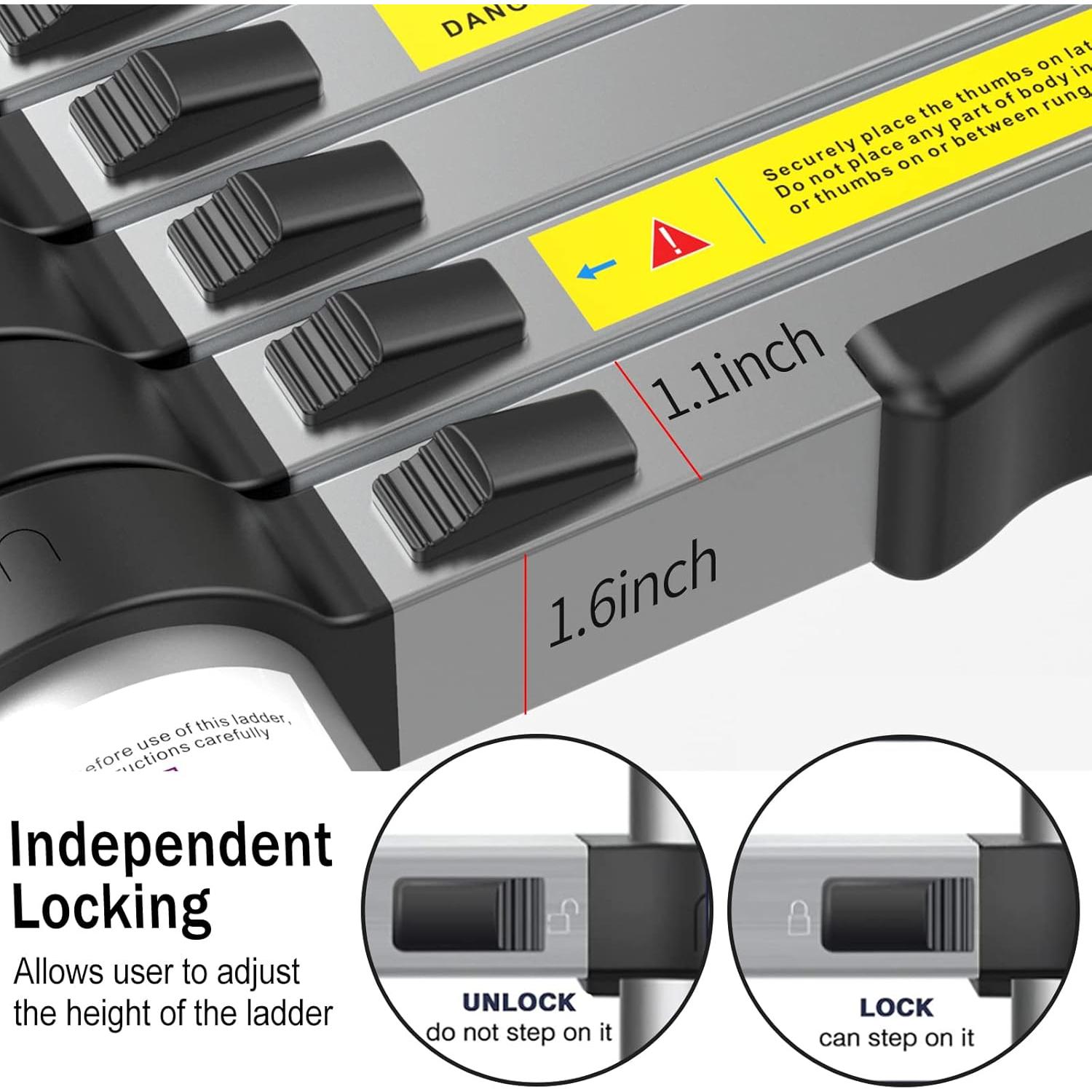 Escalera Telescópica BOWEITI 4.72m Aluminio con Bolsa