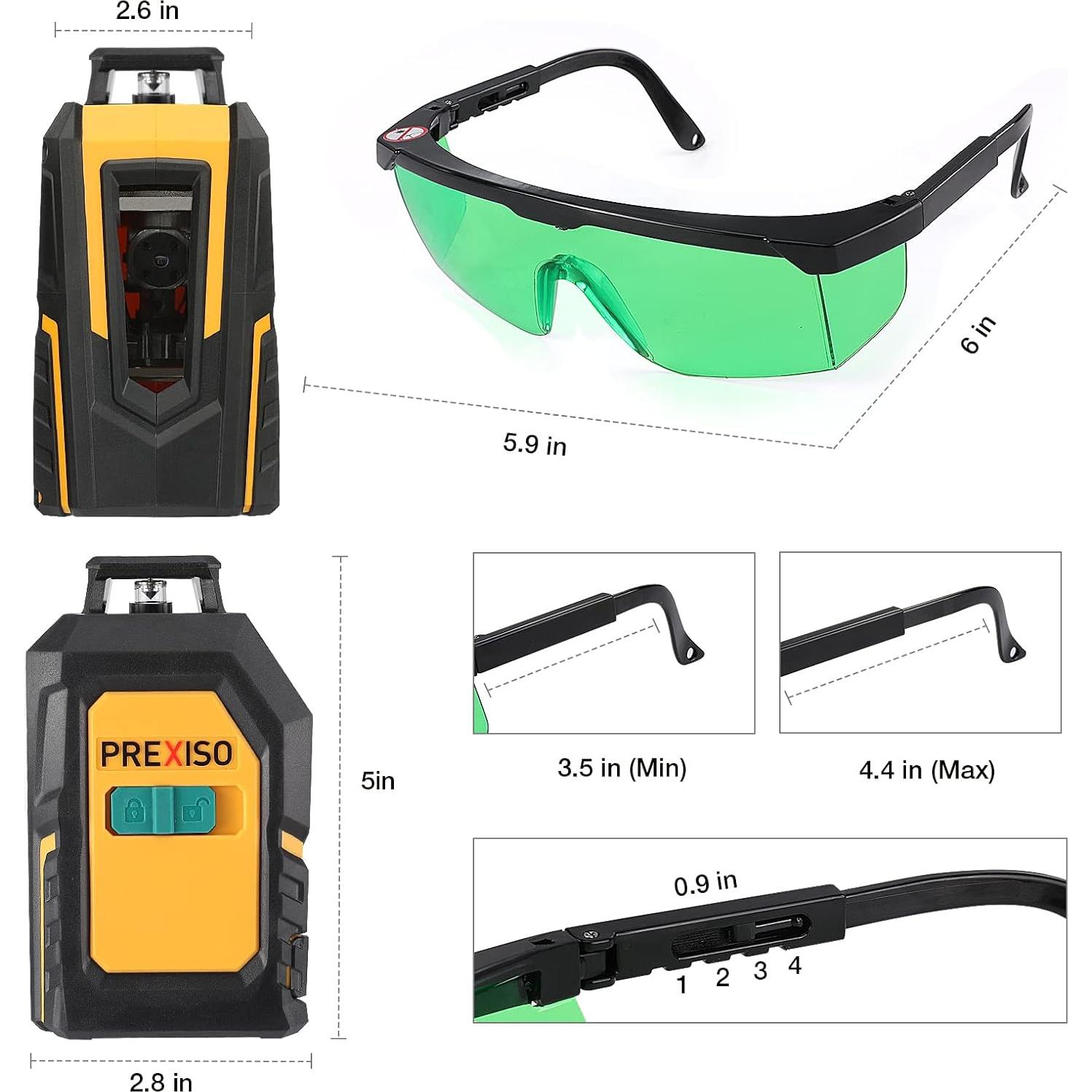 Nivel Láser PREXISO 360° Verde con Trípode 95,25 cm