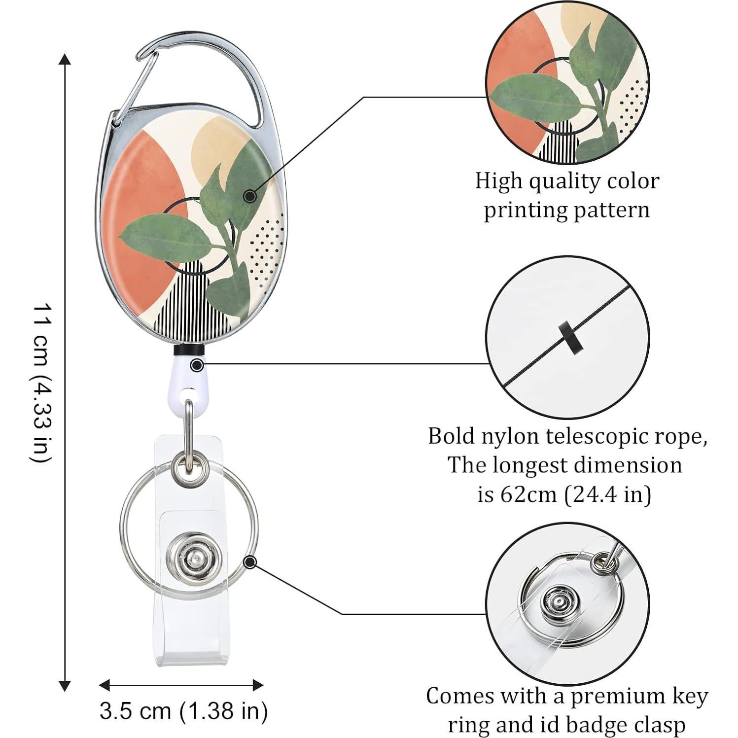 Porta Credenciales Retráctil TJIHACNGE Doble Cara Nylon 62 cm