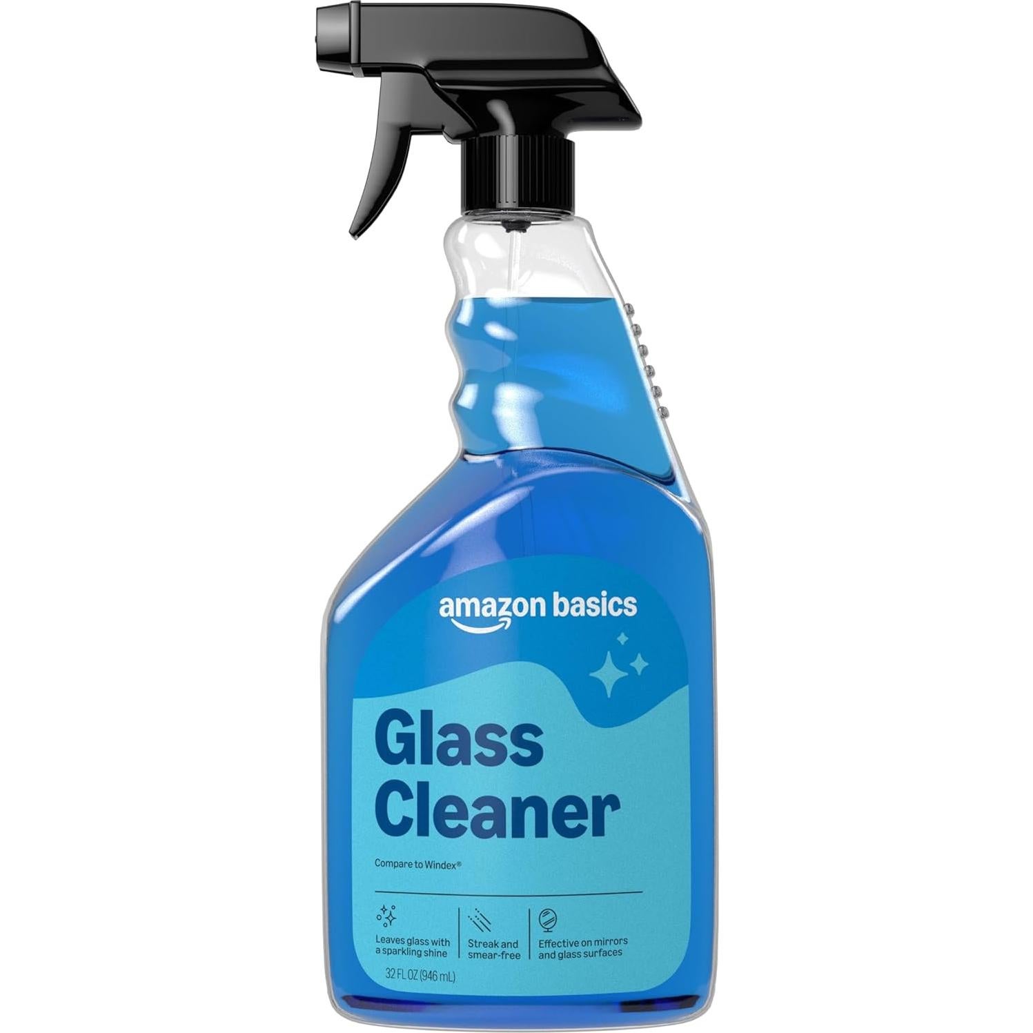 Limpiador de Vidrios Amazon Basics 946 ml - Paquete de 2 con Pulverizador