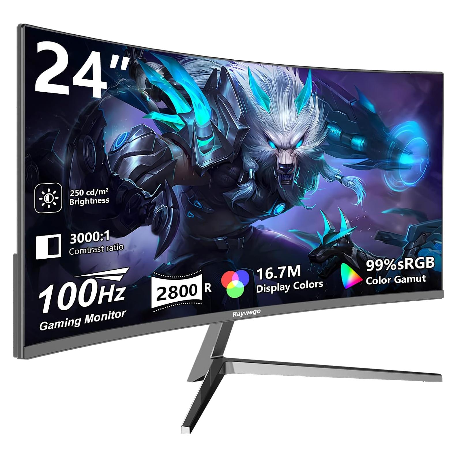 Monitor Curvo 24" Raywego Q24B10 FHD 100Hz HDMI x2