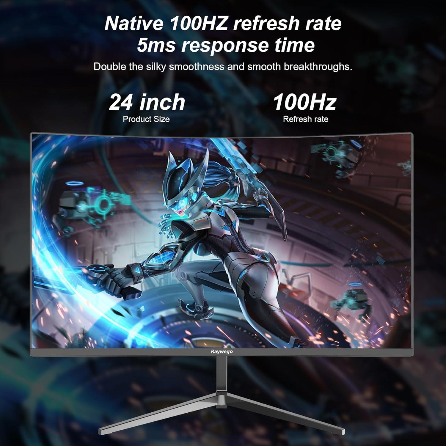 Monitor Curvo 24" Raywego Q24B10 FHD 100Hz HDMI x2