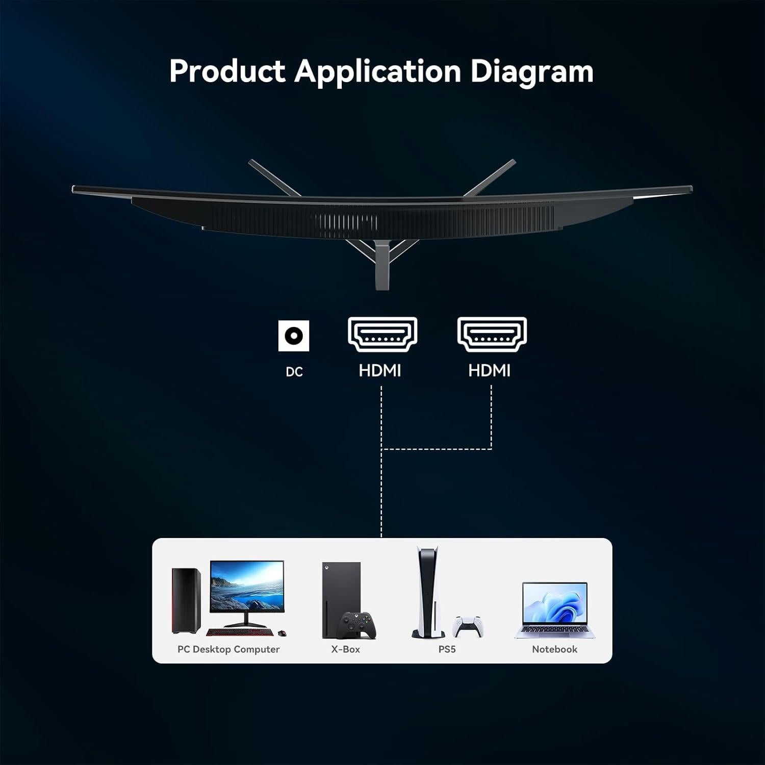 Monitor Curvo 24" Raywego Q24B10 FHD 100Hz HDMI x2