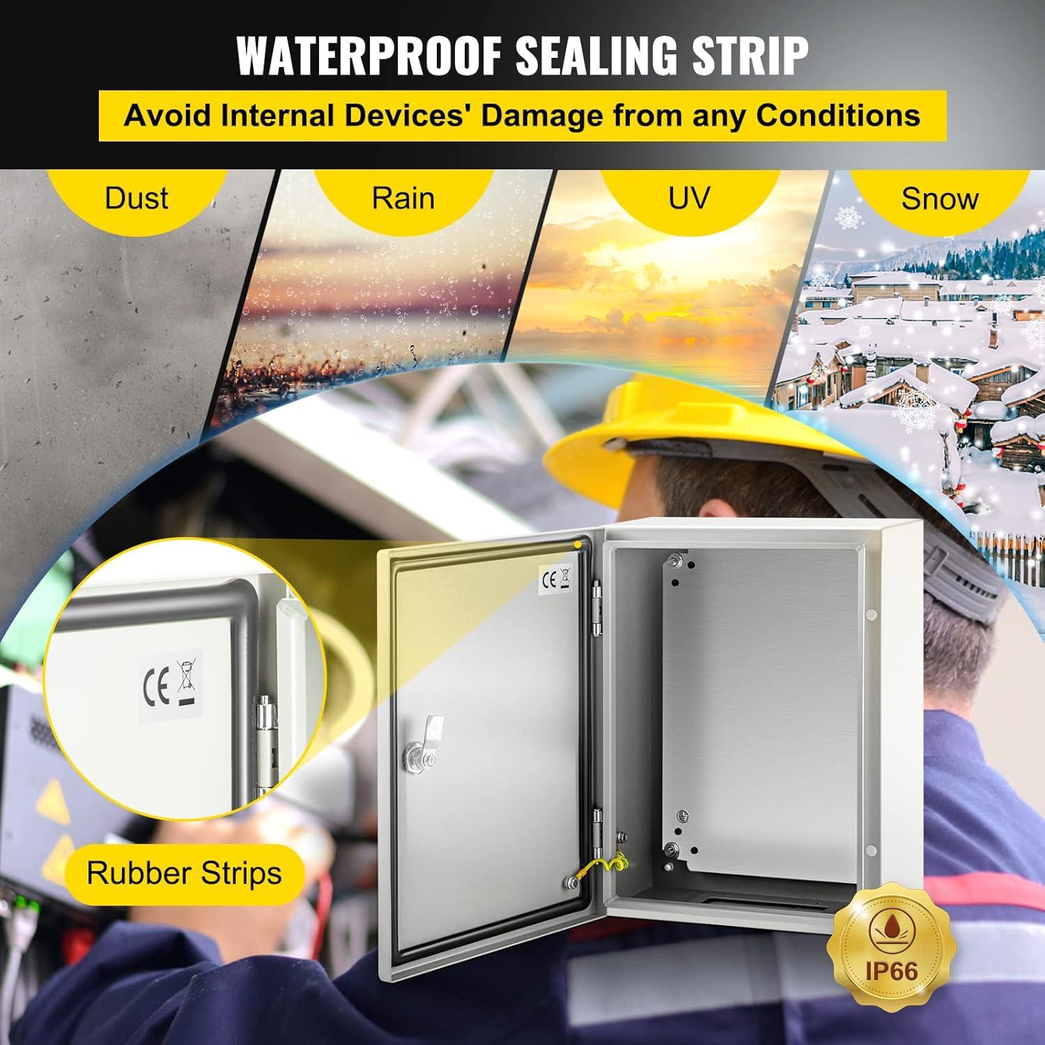 Caja de Enclosure Eléctrica VEVOR 40.64x30.48x15.24 cm IP66