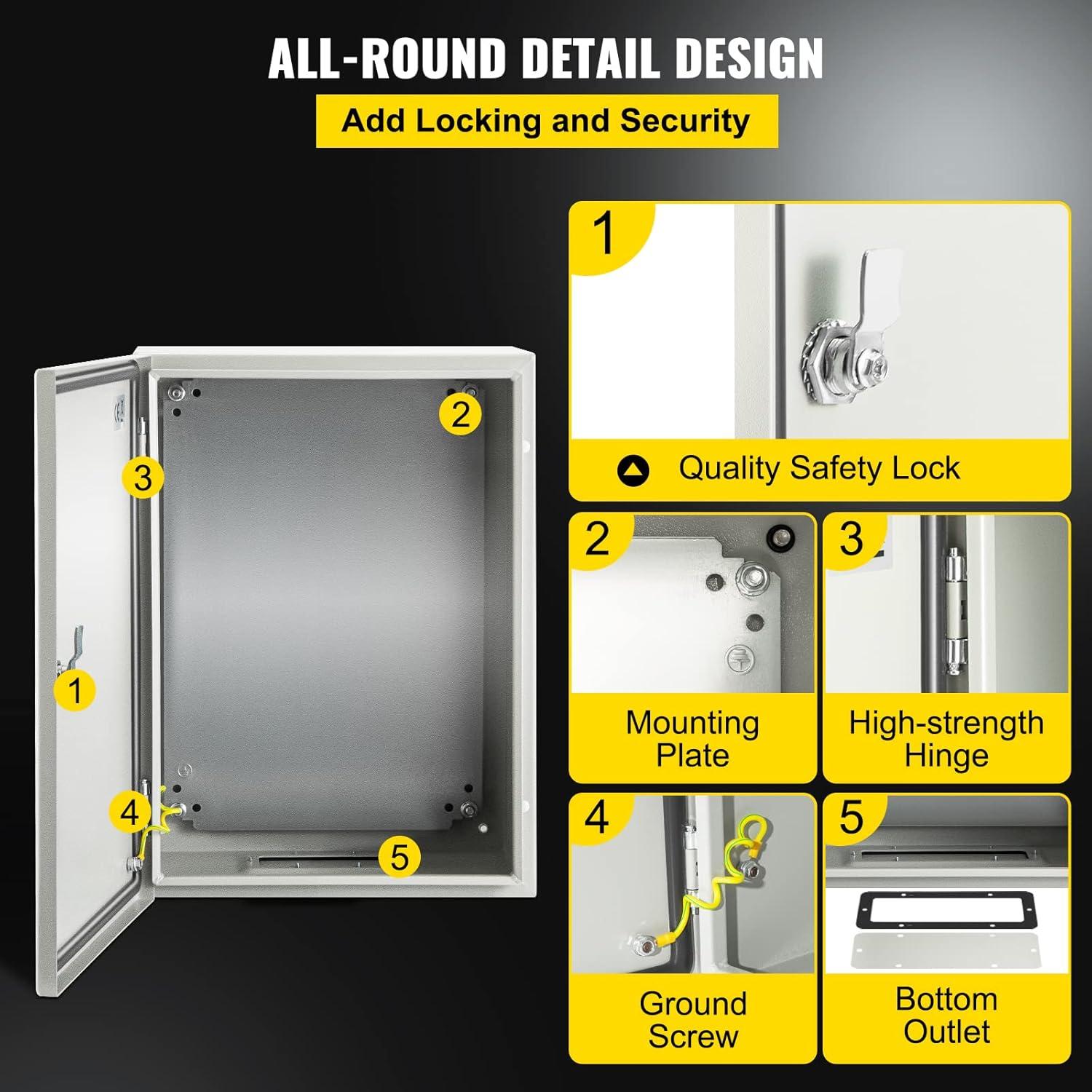 Caja de Enclosure Eléctrica VEVOR 40.64x30.48x15.24 cm IP66