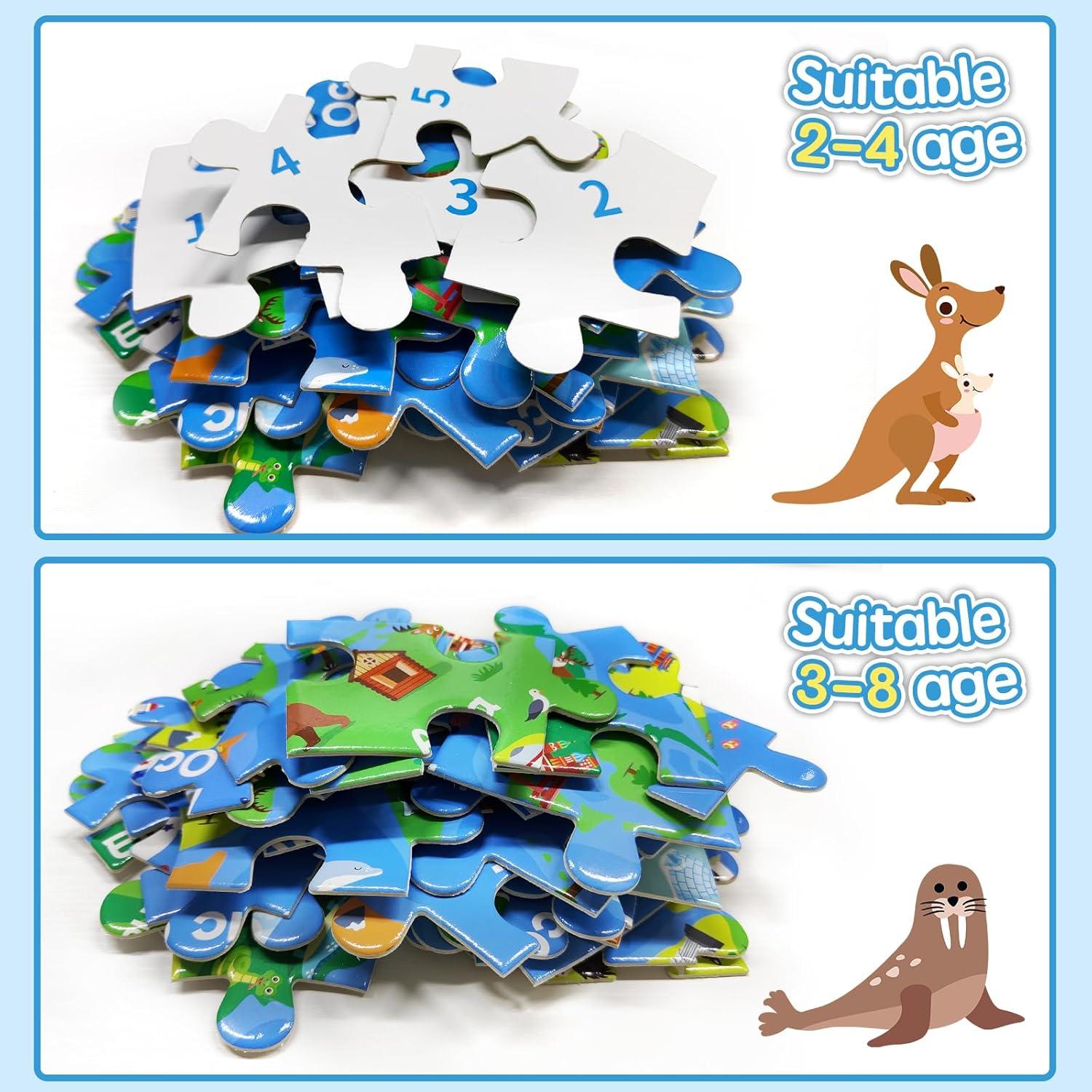 Rompecabezas Redondo Mapa Mundial 72 Piezas para Niños 3-9 Años