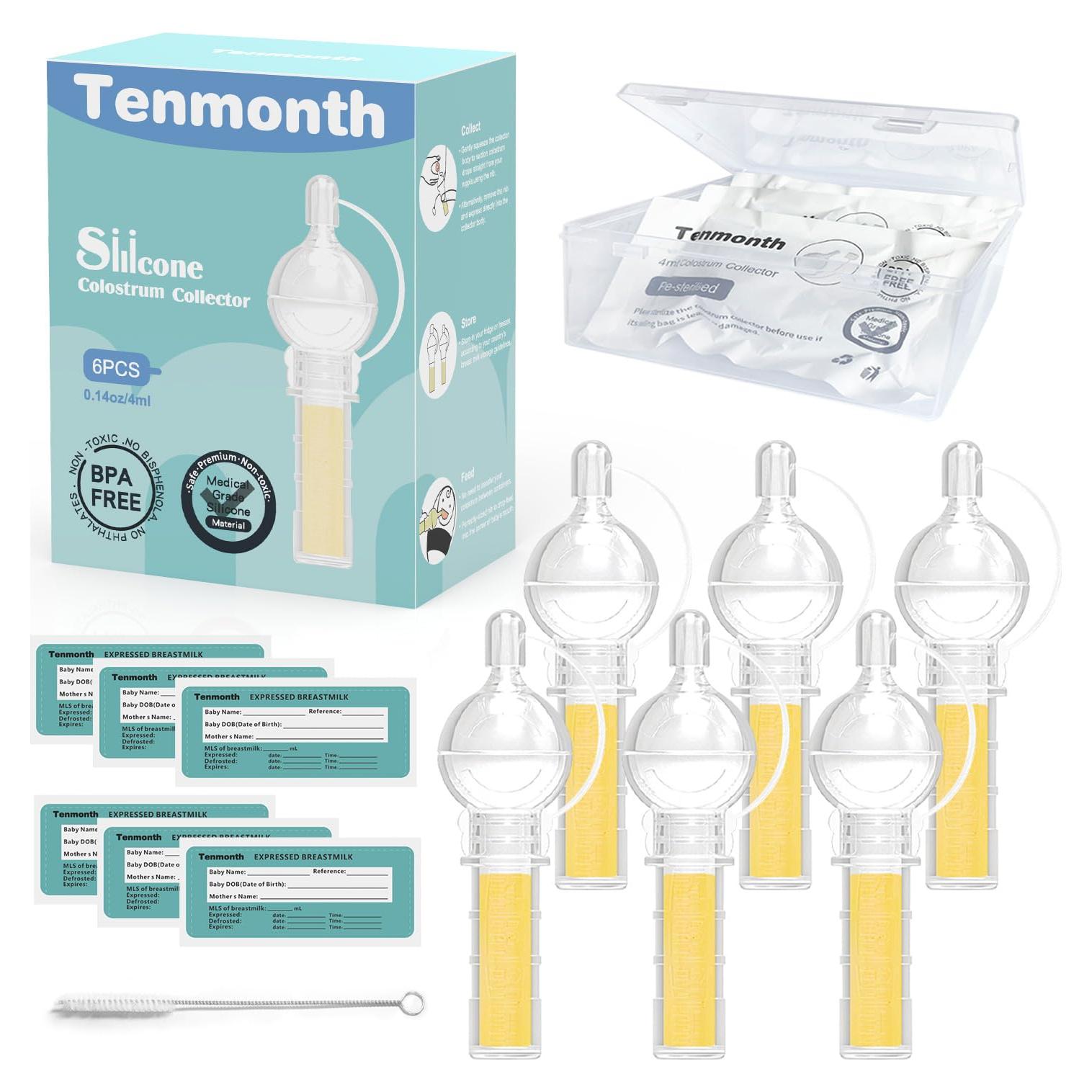 Kit recolector de calostro Tenmonth 6 piezas 4ml libre BPA