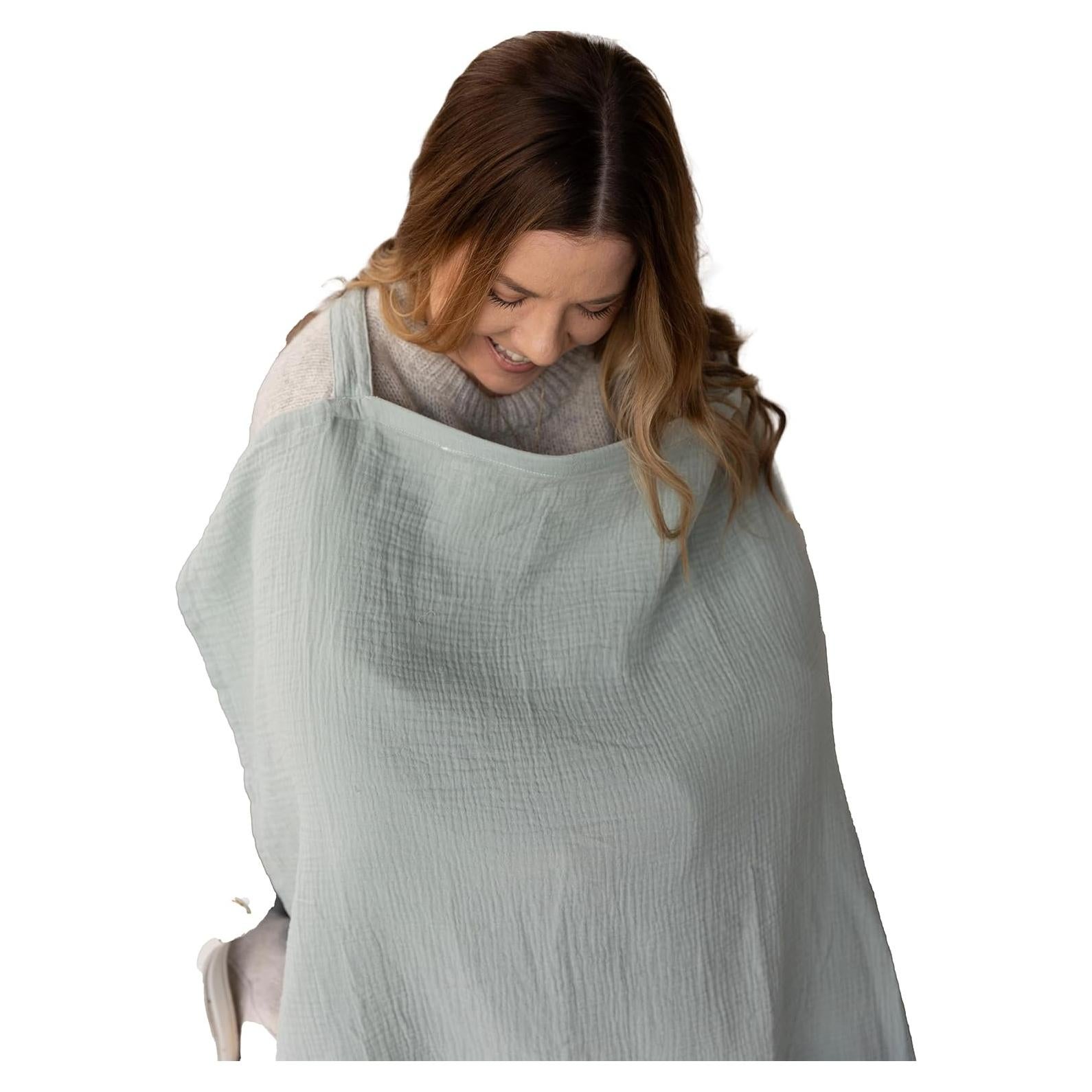 Cubierta de Lactancia Active Baby 100% Algodón Muselina Escarcha Aqua