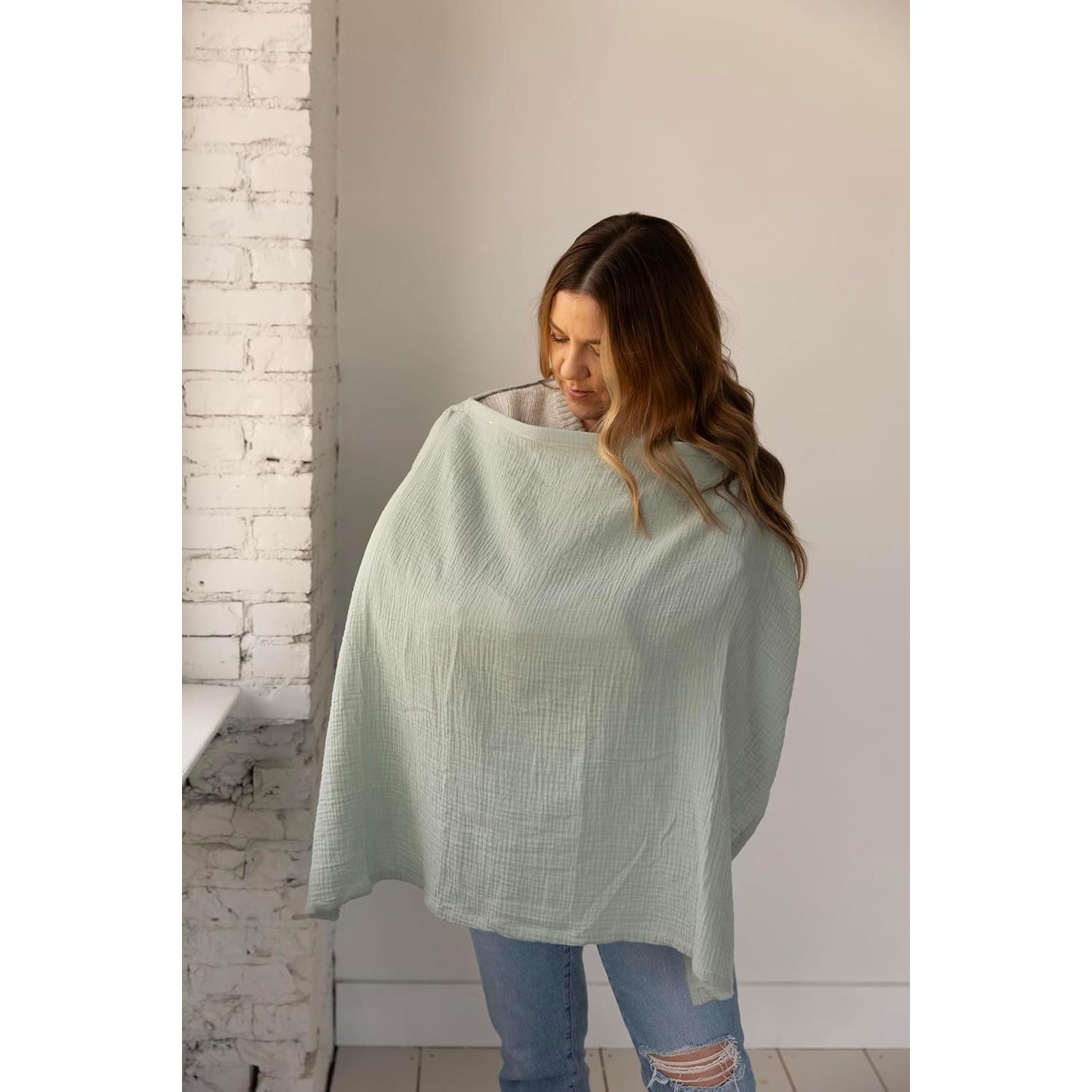 Cubierta de Lactancia Active Baby 100% Algodón Muselina Escarcha Aqua