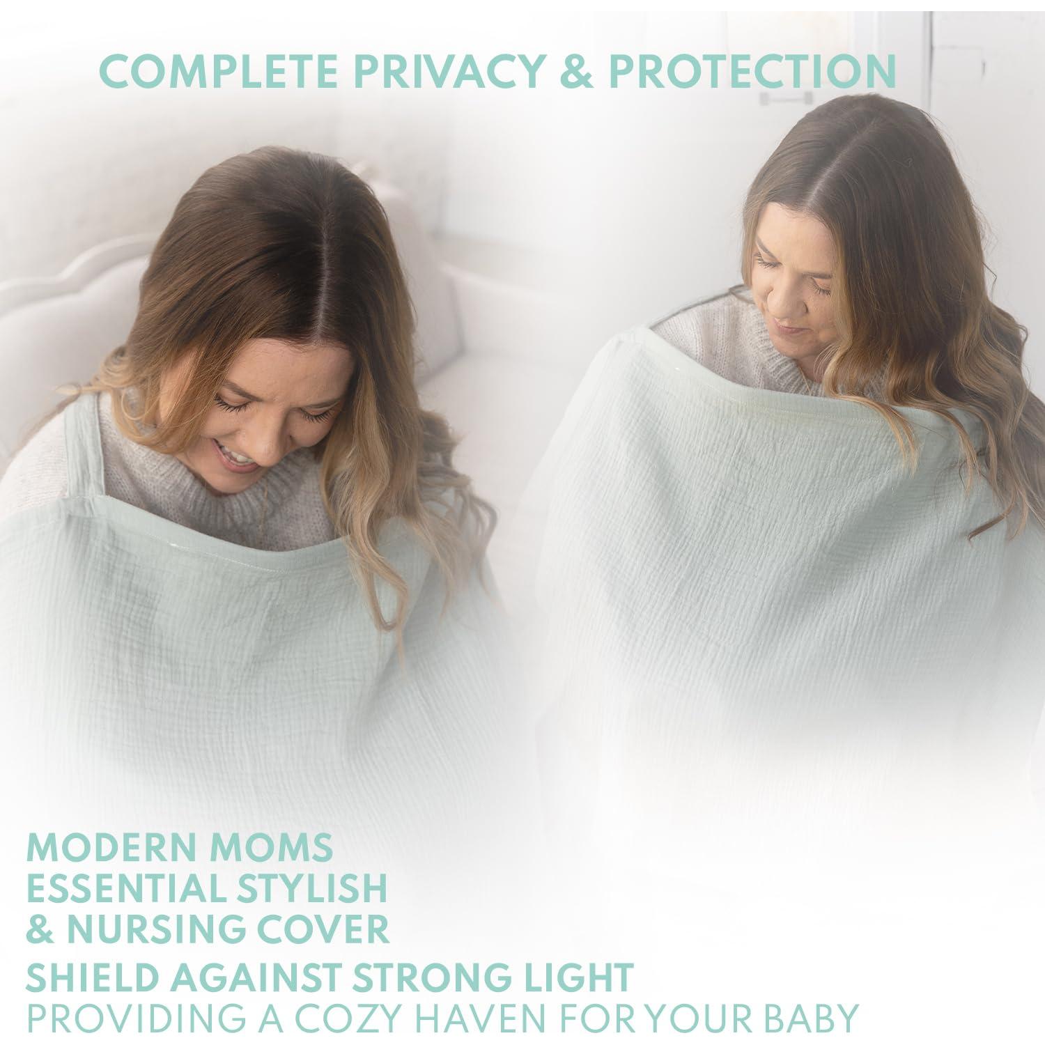 Cubierta de Lactancia Active Baby 100% Algodón Muselina Escarcha Aqua