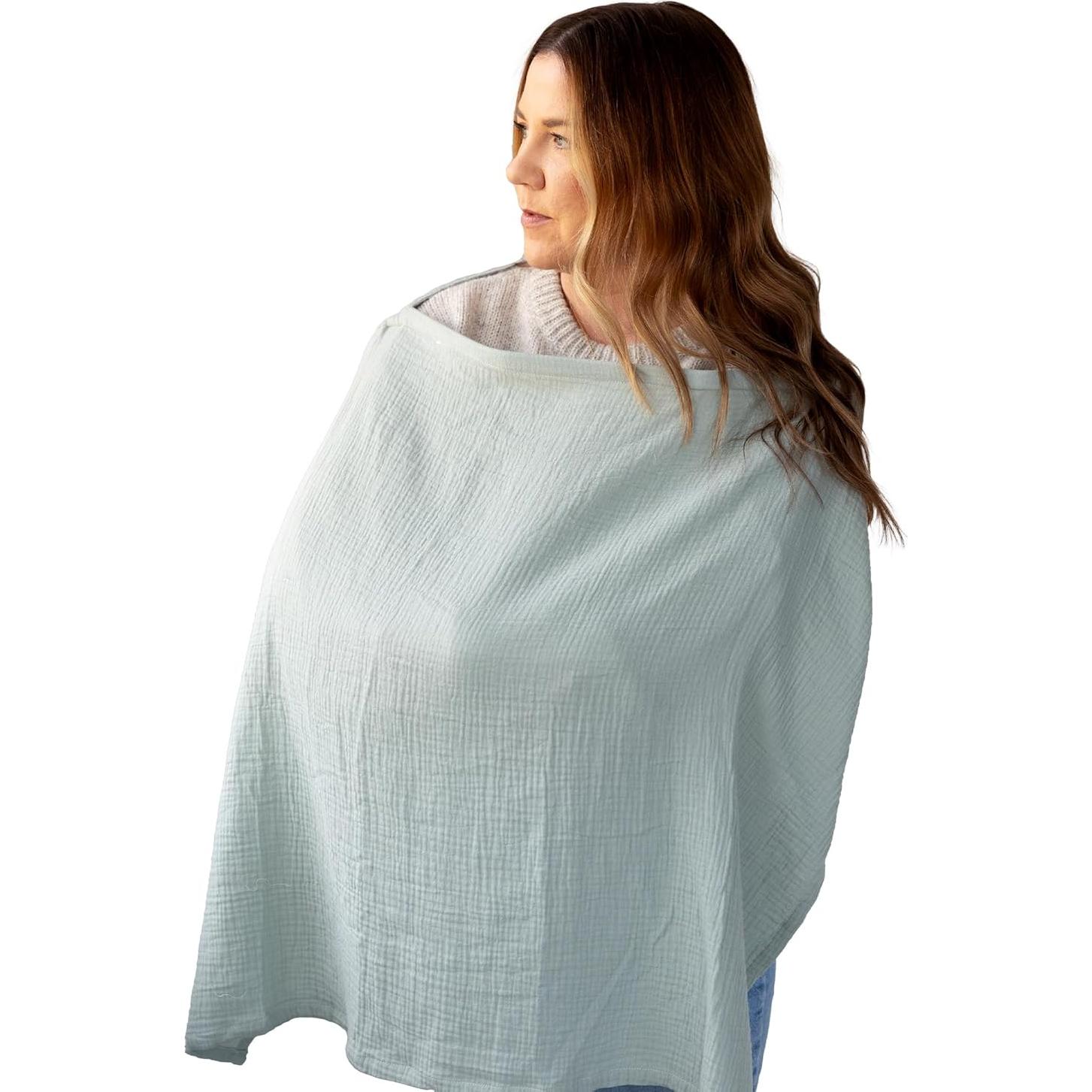 Cubierta de Lactancia Active Baby 100% Algodón Muselina Escarcha Aqua