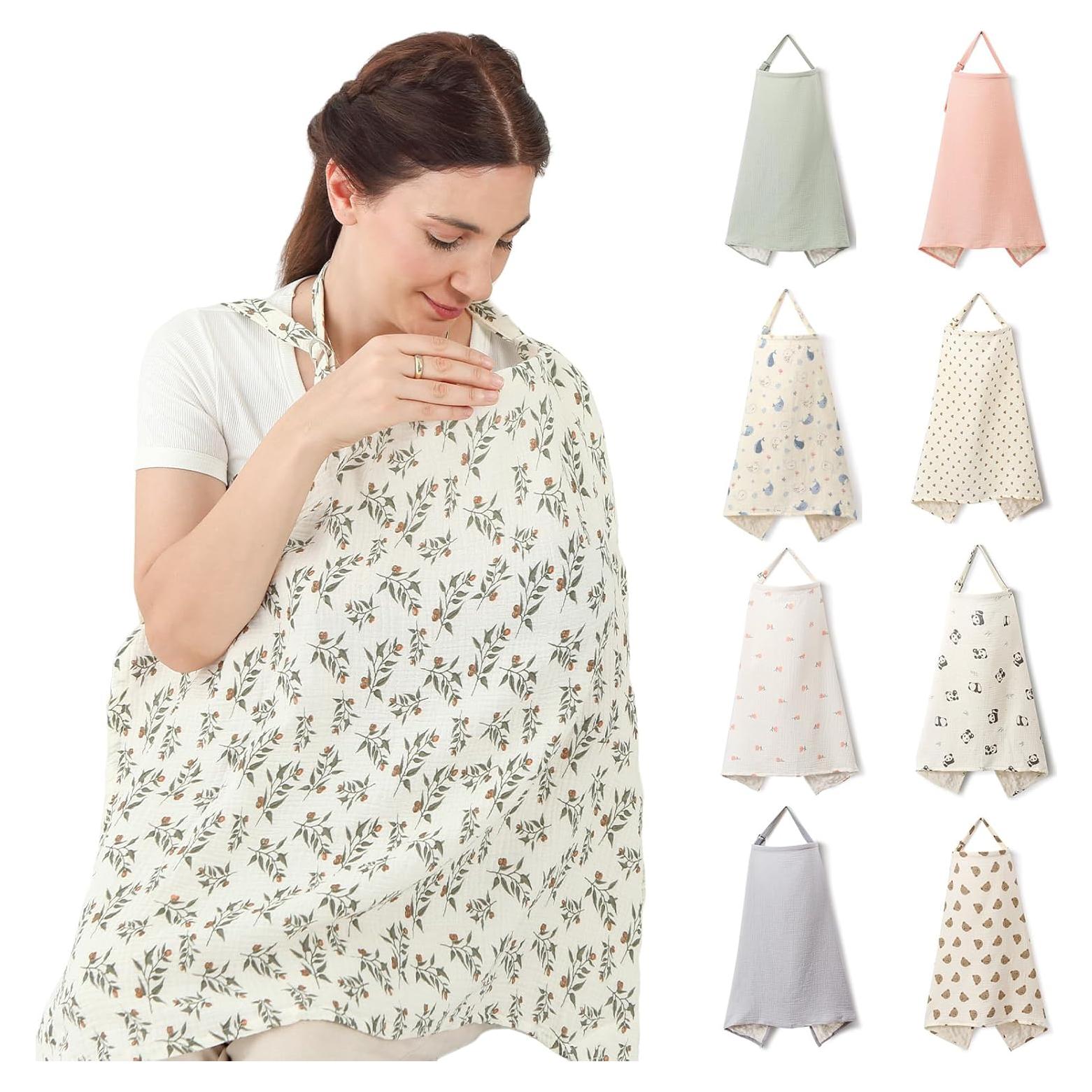 Cubierta de Lactancia ANYEDDE Muselina Verde 59.7x80cm