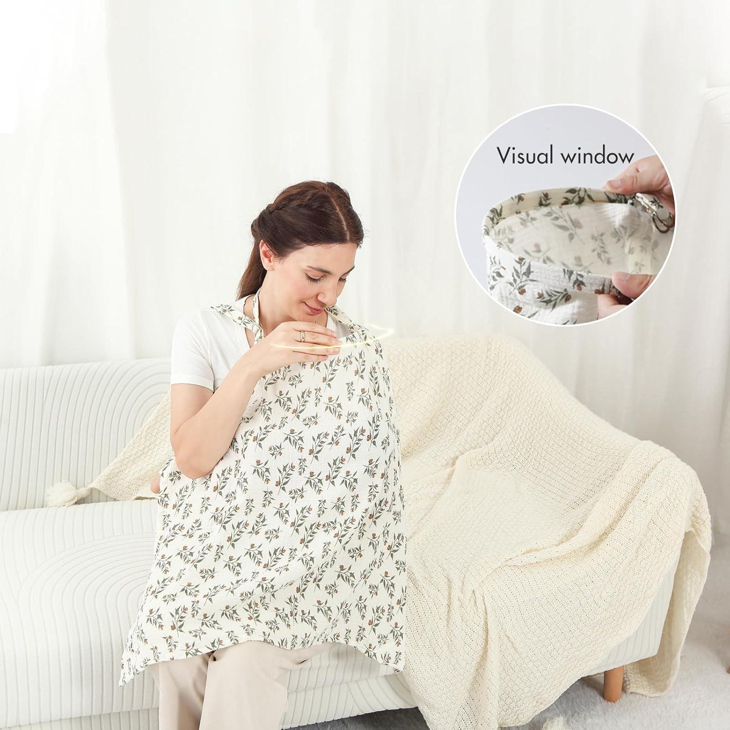 Cubierta de Lactancia ANYEDDE Muselina Verde 59.7x80cm