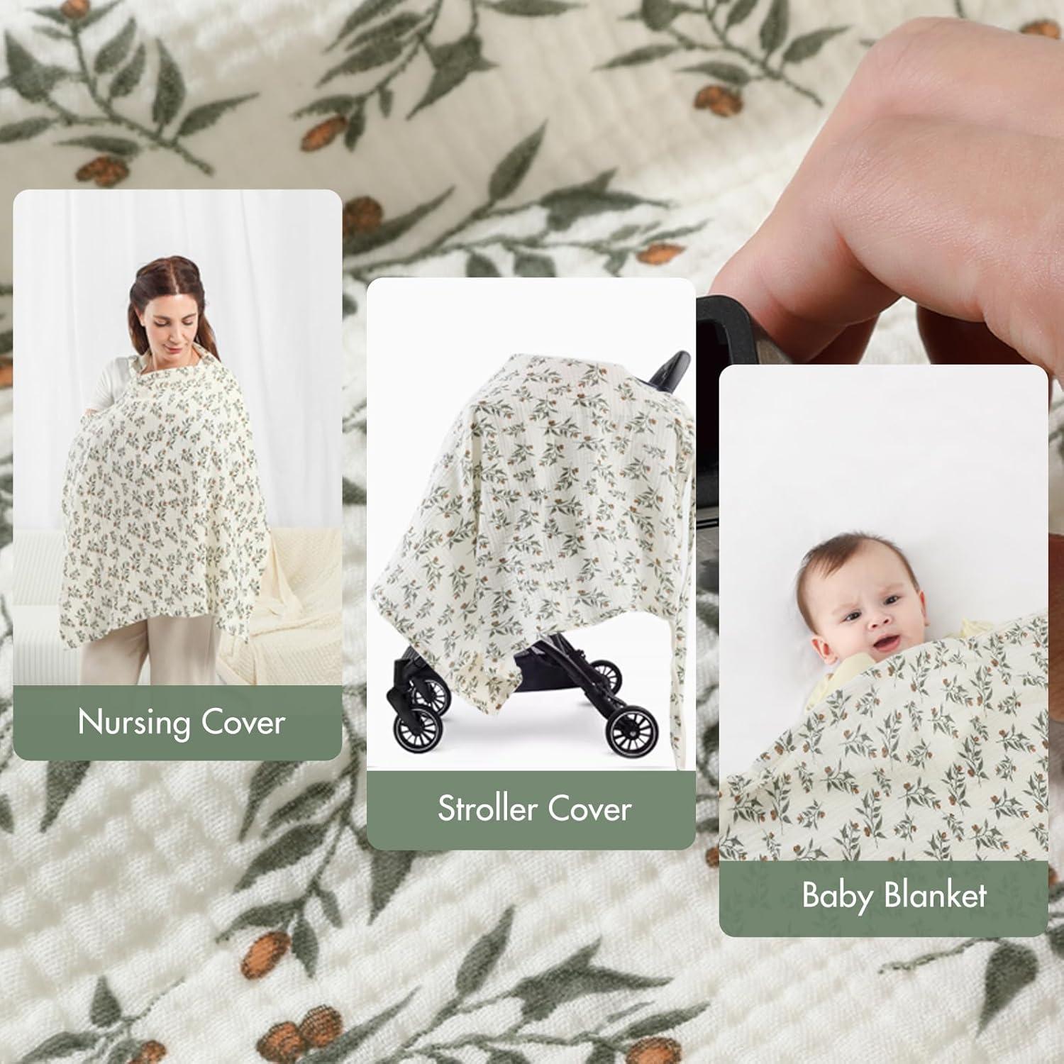 Cubierta de Lactancia ANYEDDE Muselina Verde 59.7x80cm