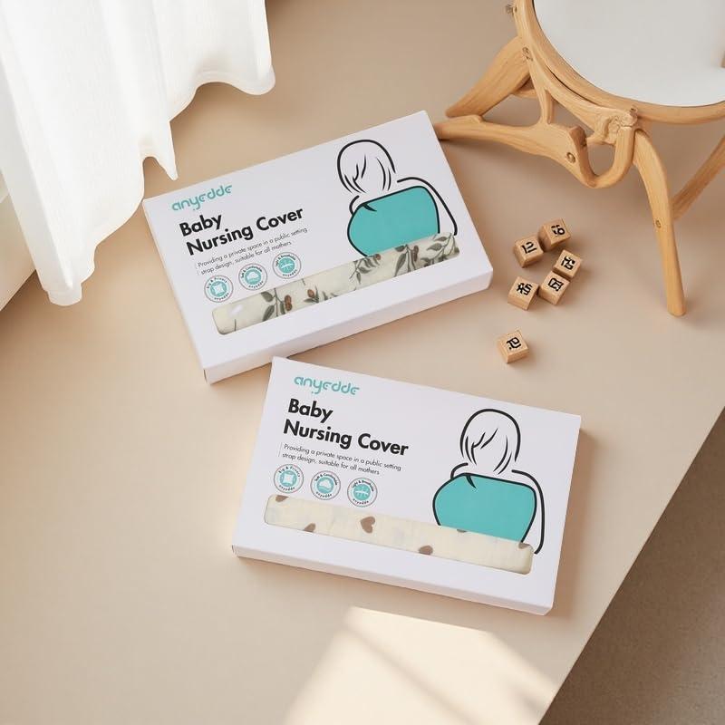 Cubierta de Lactancia ANYEDDE Muselina Verde 59.7x80cm