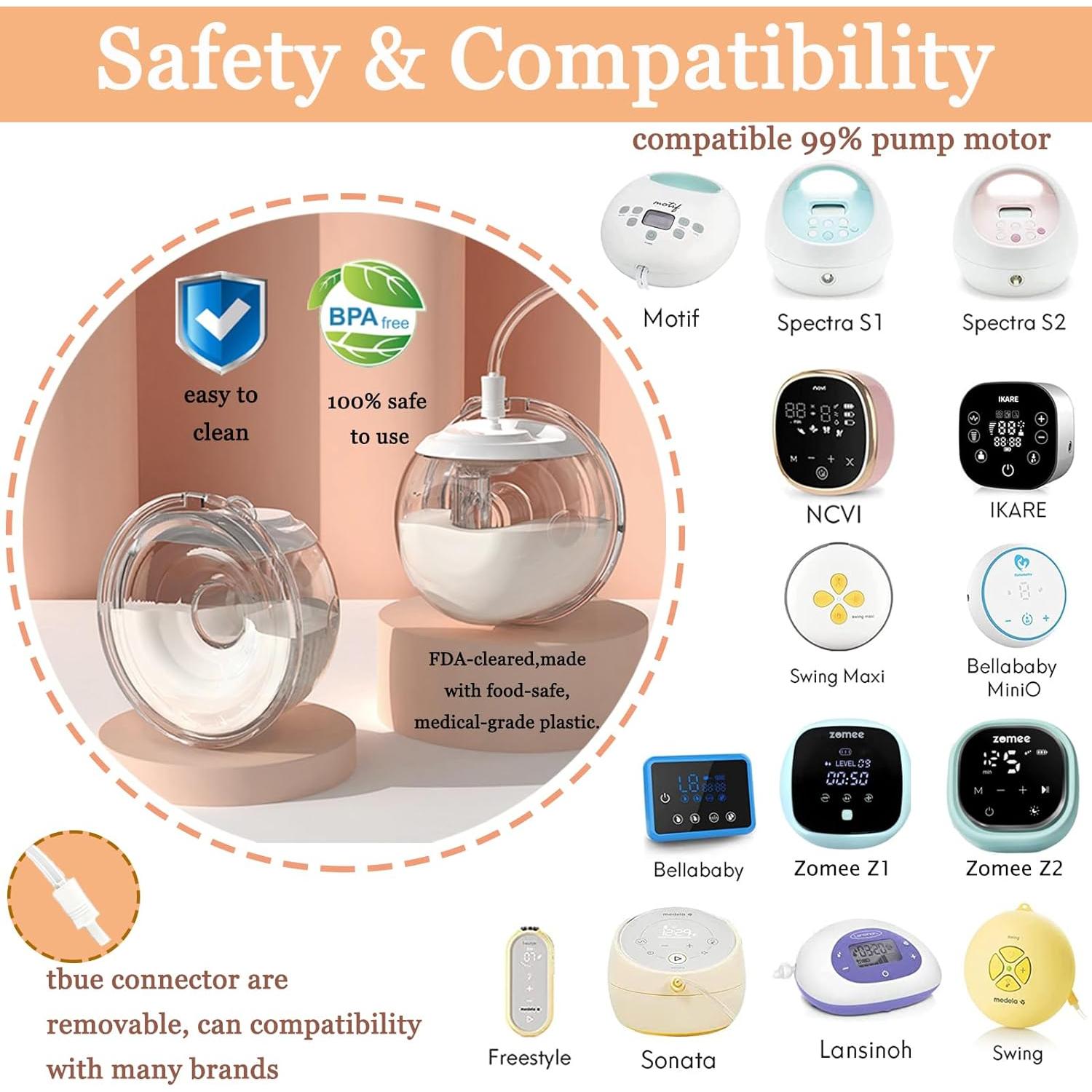 Taza de recolección de leche manos libres Zomee 24 mm 2Pcs