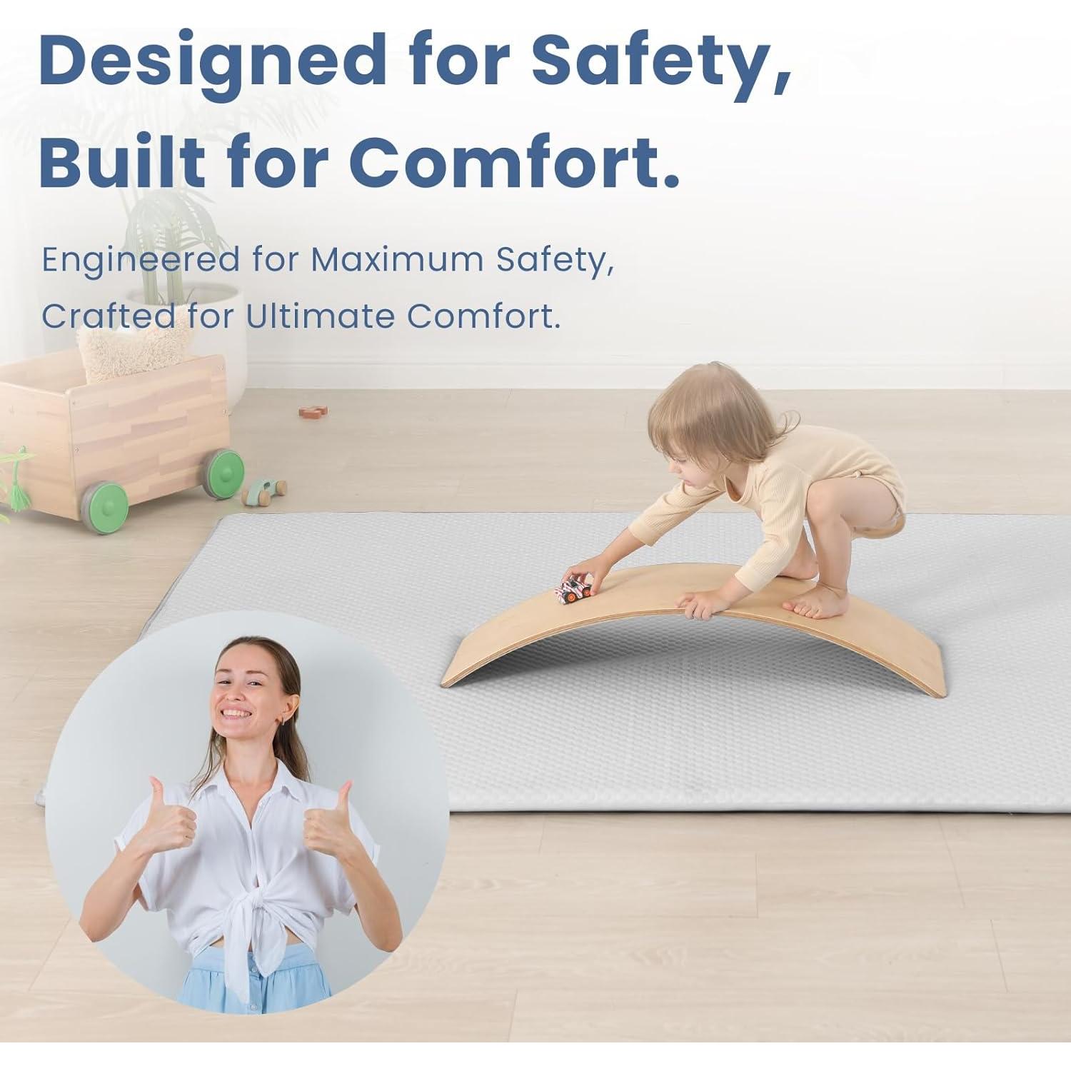 Alfombra de Juego para Bebés Gris 99x150 cm Espuma Memoria