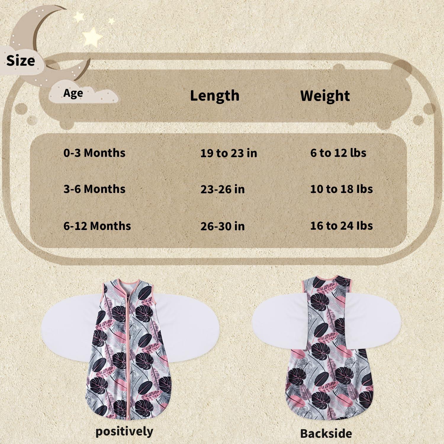 Saco de Sueño Bebé GUNTAIL 0-3 Meses Algodón Ajustable