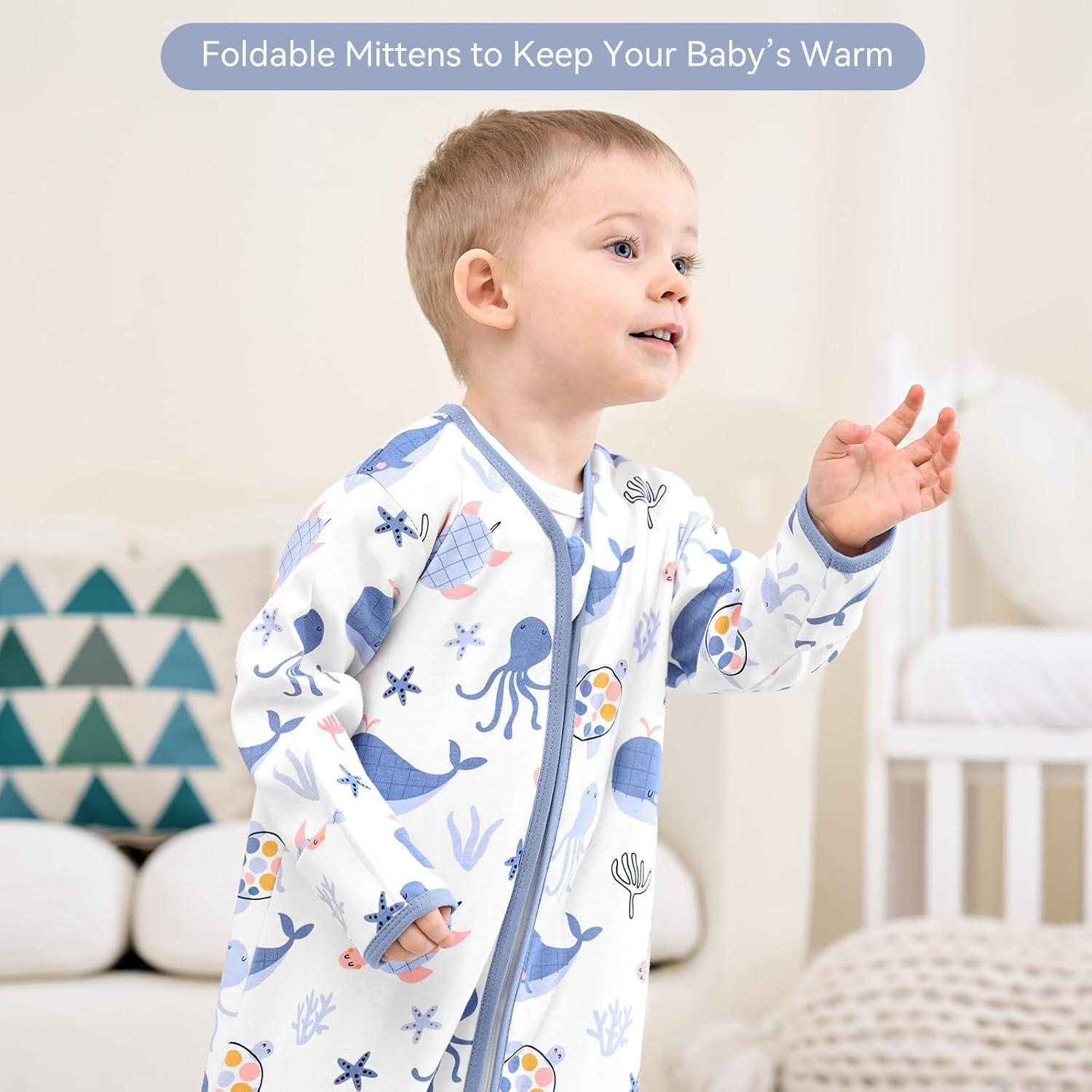 Saco de Sueño para Bebé 0-6 Meses Algodón 0.5 Tog 2 Piezas