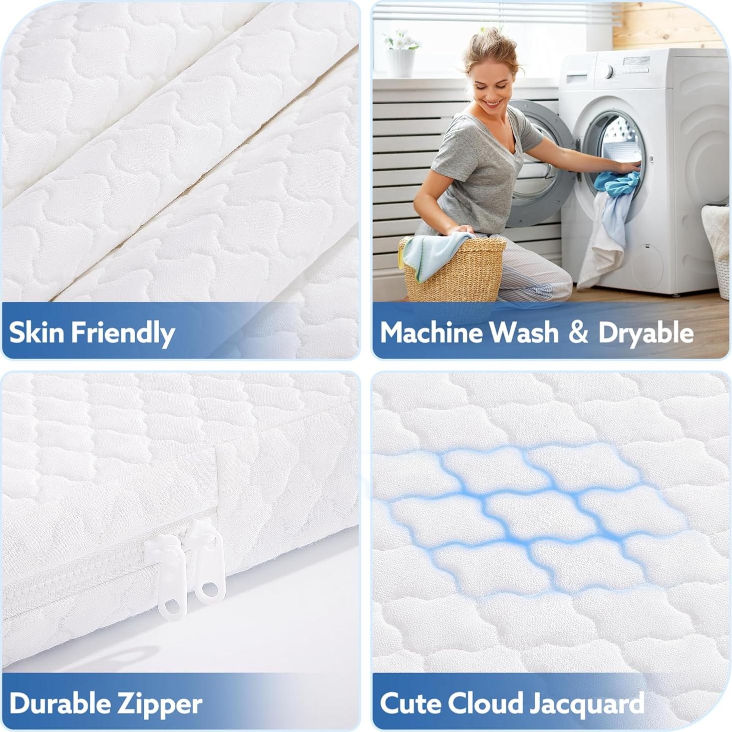 Colchón Ovalado para Cuna Pro Goleem 76.2x38.1cm Espuma Memoria