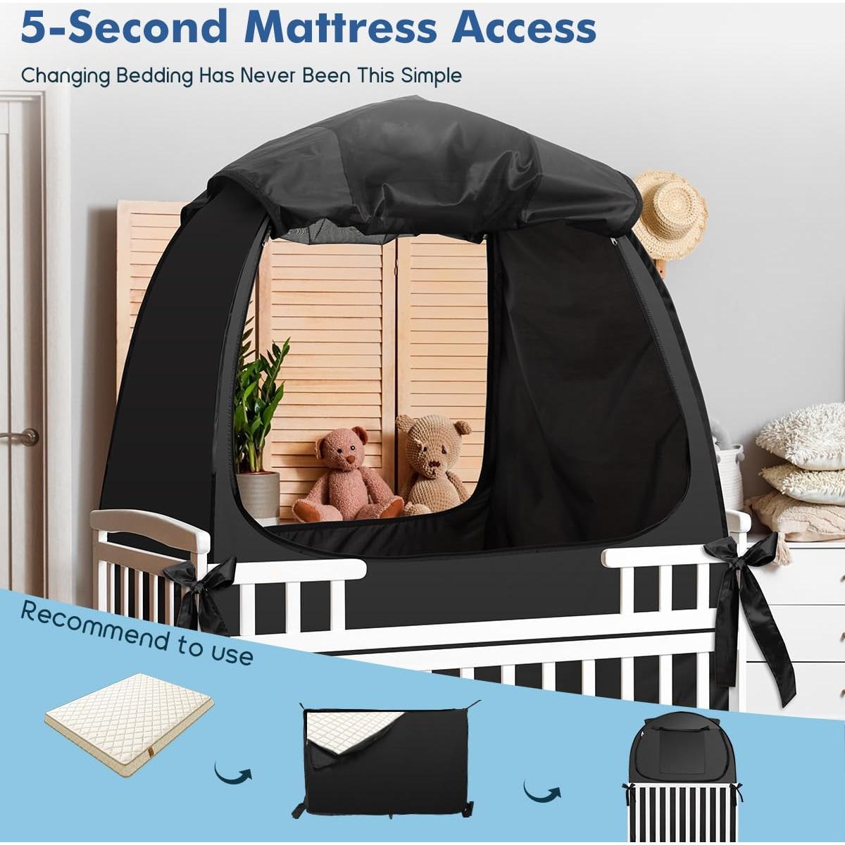 Cubierta Oscurecida L RUNNZER para Pack N Play - Negro 1.01m