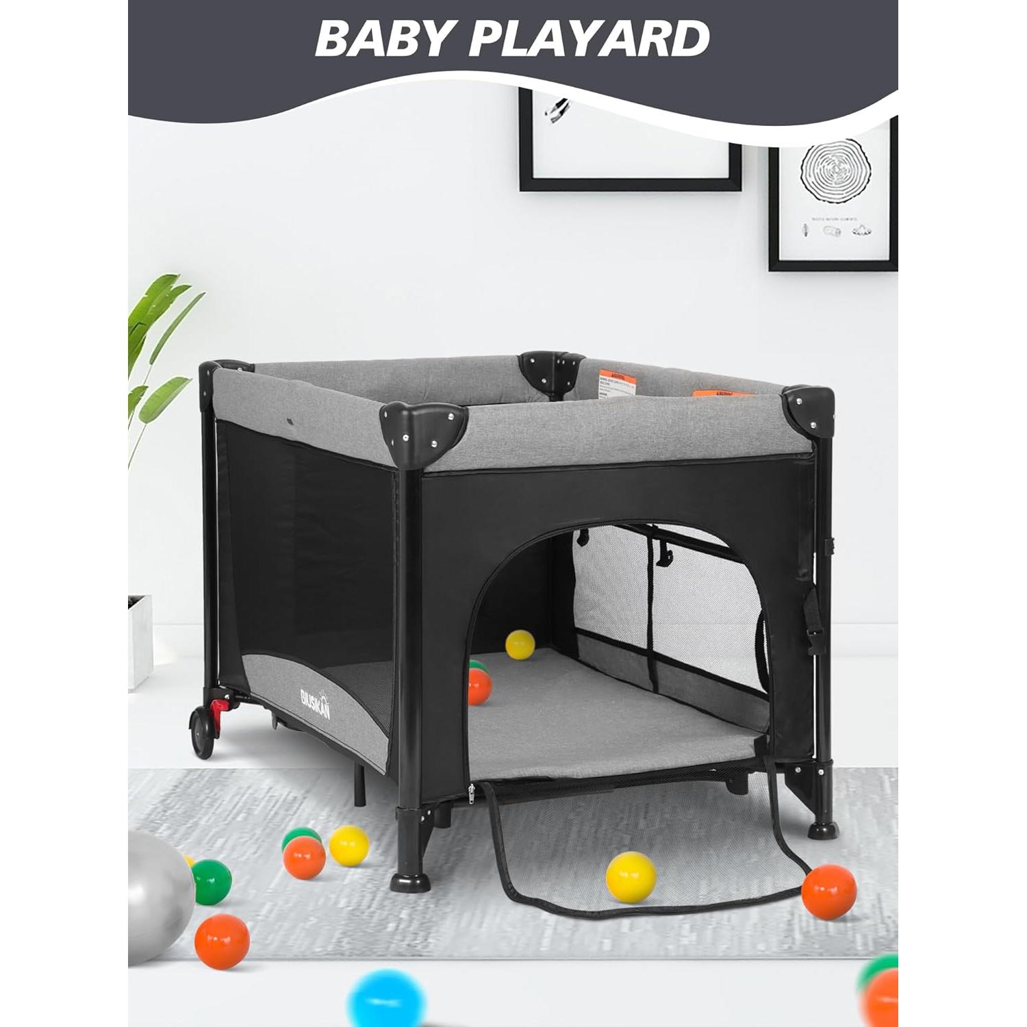 Cuna para Bebé 5 en 1 BIUSIKAN con Cambiador y Red Antimosquitos