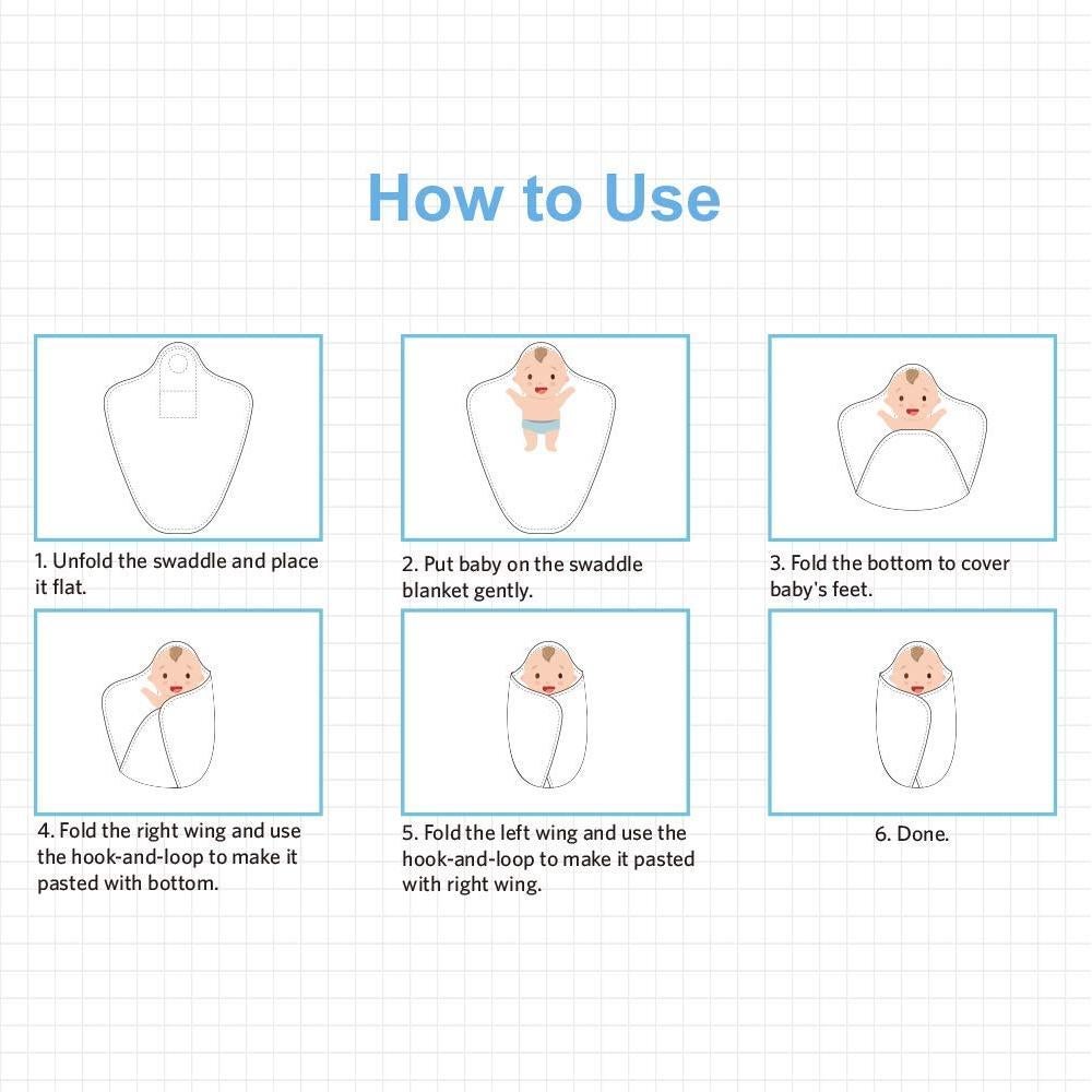 Manta Envuelo Knirose 100% Algodón Azul 0-3 Meses