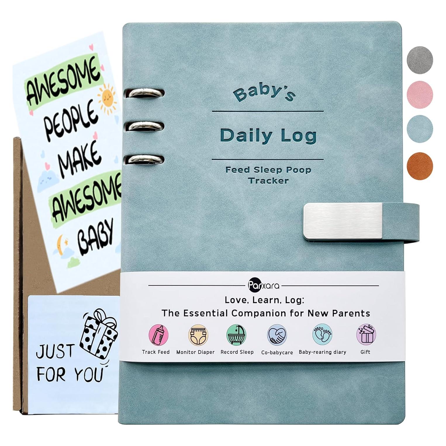 Newborn Baby Daily Log Book for New Parents - 2025 Newborn Feeding Essentials for Single or Twins Infant Feeding, Sleeping, Diaper- Preemie Baby Planner For New Parents- Baby Feeding Log Book A5 Blue
