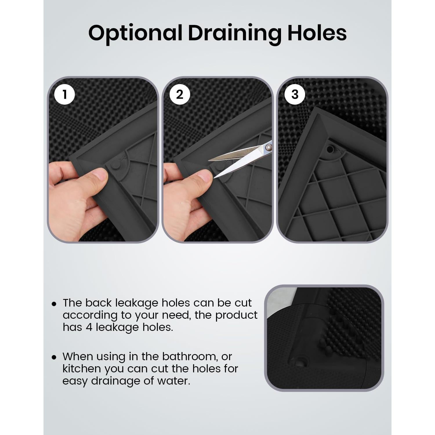 Felpudo Antideslizante HAMARA 90x43cm Negro para Exterior