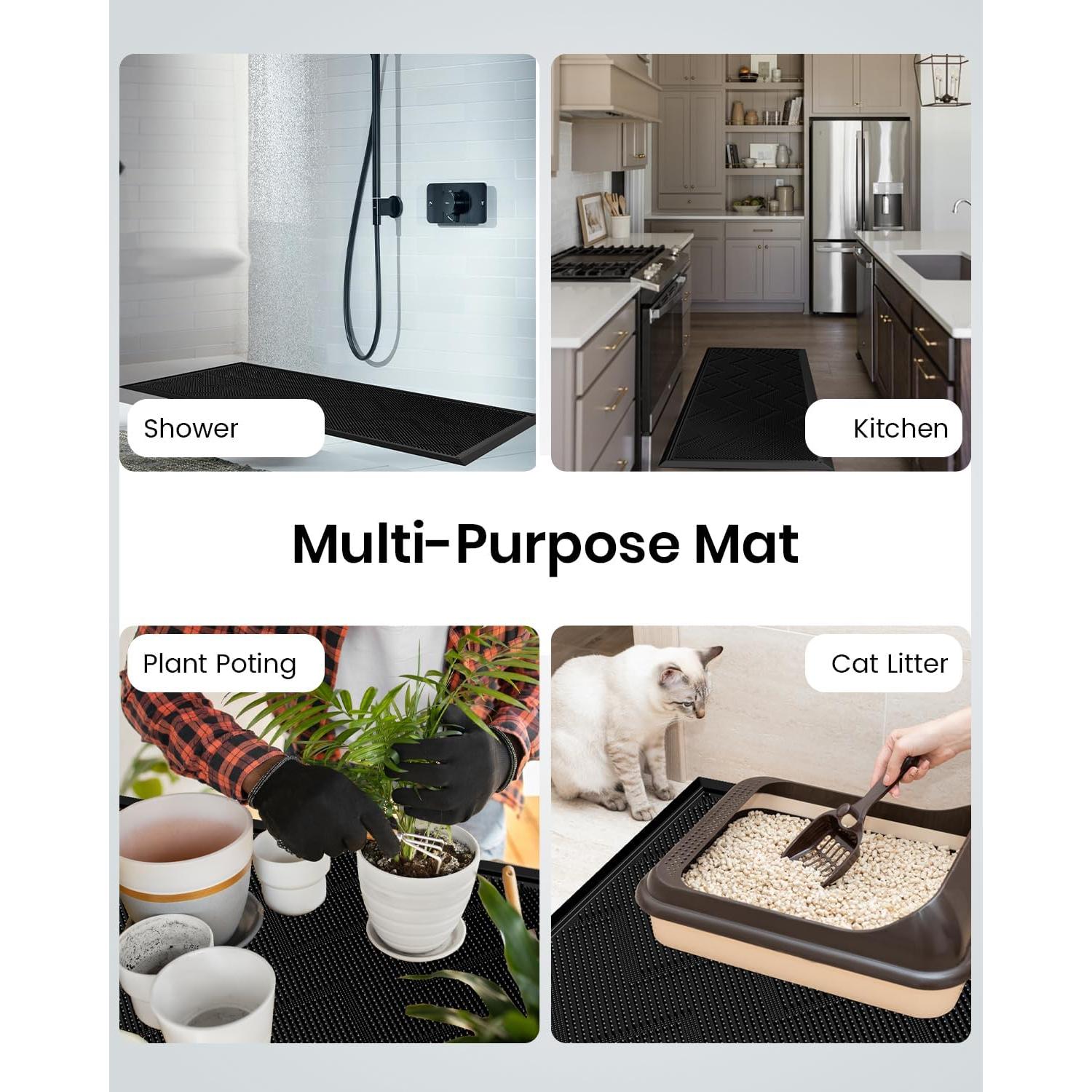 Felpudo Antideslizante HAMARA 90x43cm Negro para Exterior