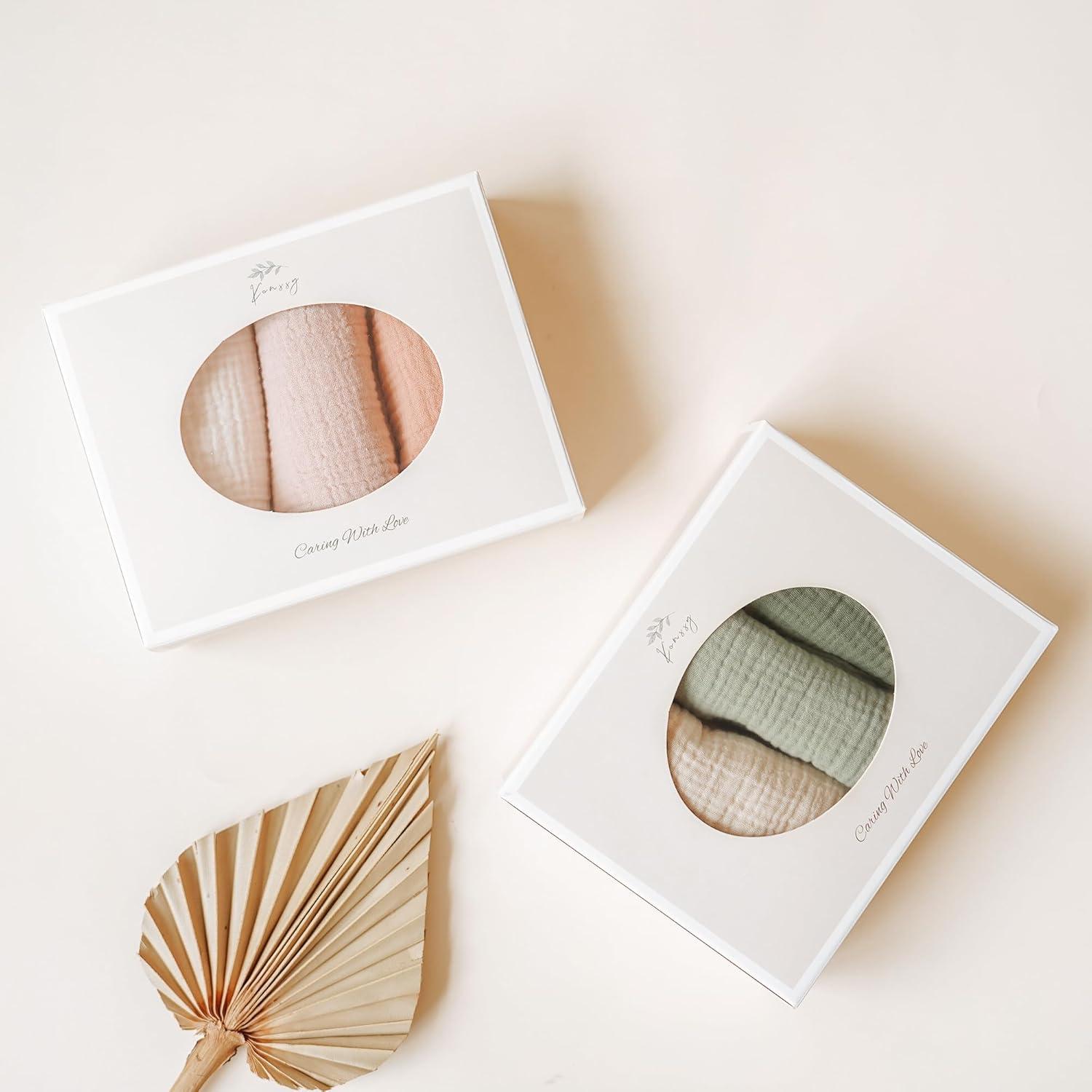 Paquete de 6 Paños de Muselina Konssy 100% Algodón 28x28cm