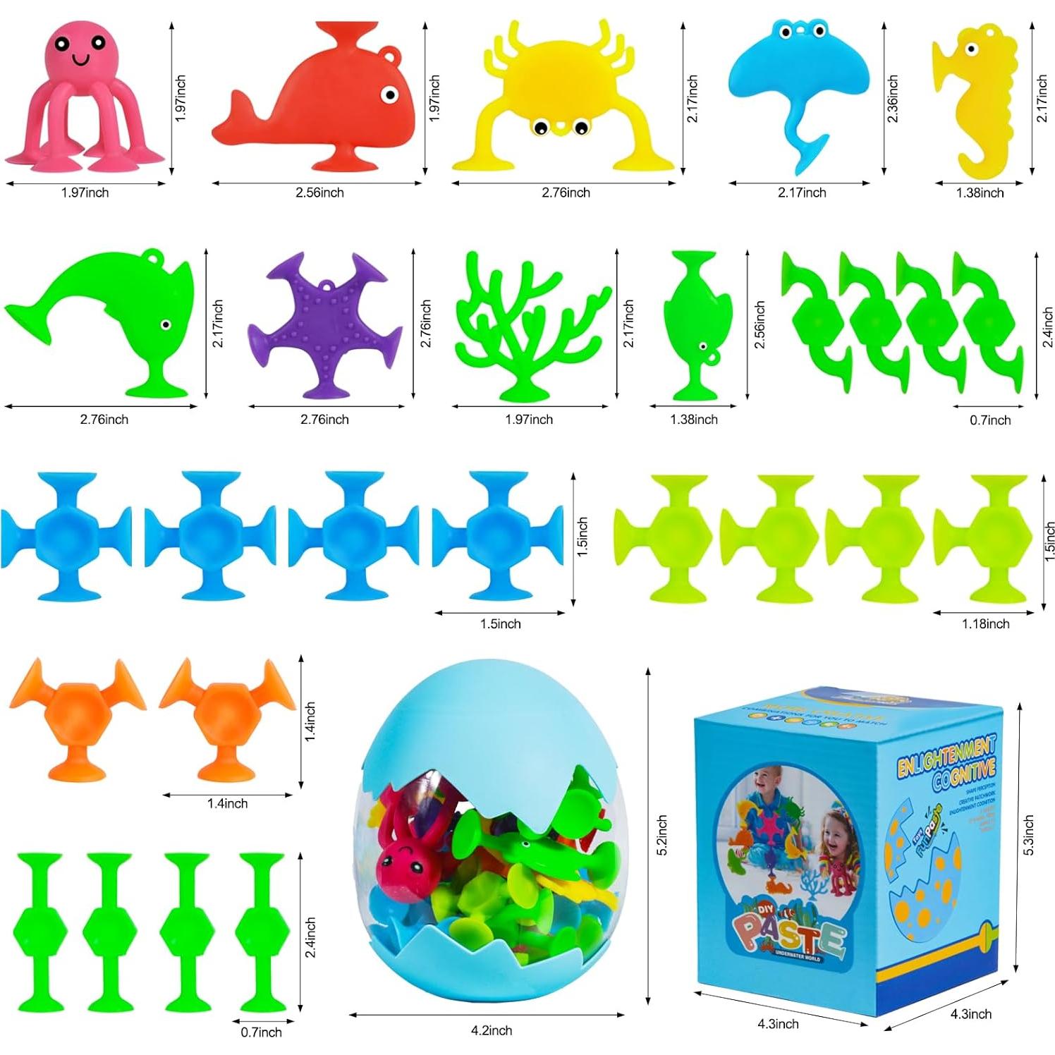 Juguetes de Baño de Ventosa HYSZXUS 27 Piezas para Niños