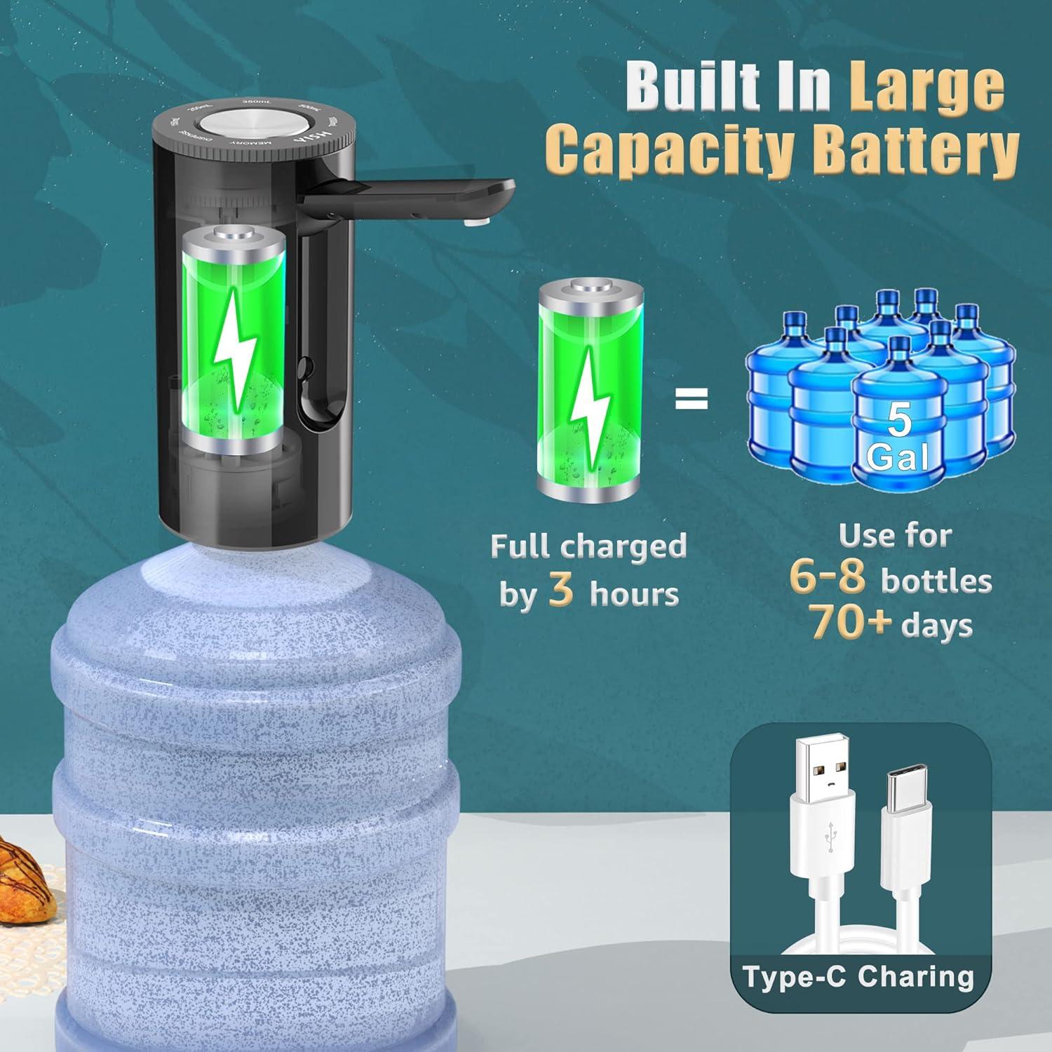 Dispensador de Agua Eléctrico YISH 5 Galones USB-Cargable