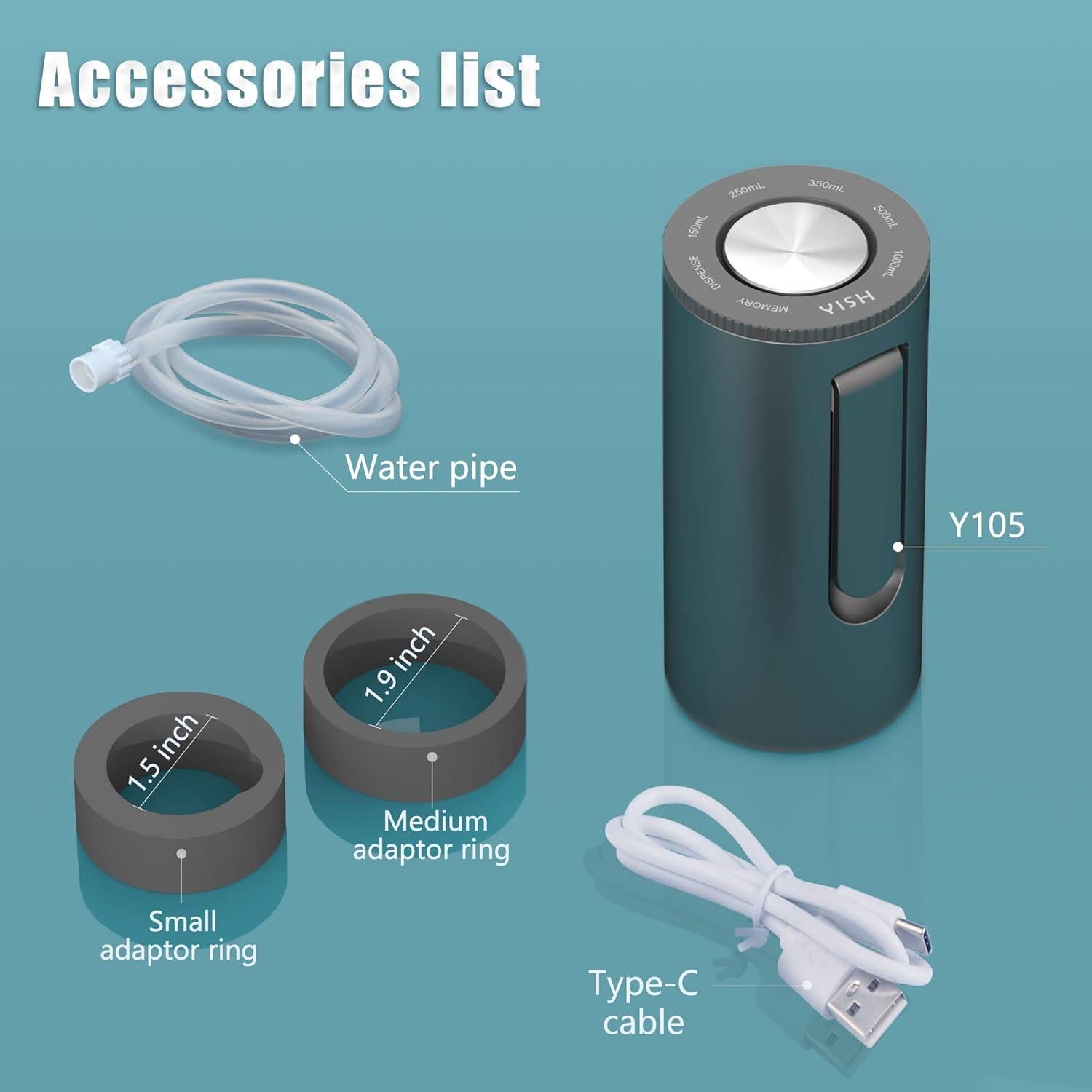 Dispensador de Agua Eléctrico YISH 5 Galones USB-Cargable