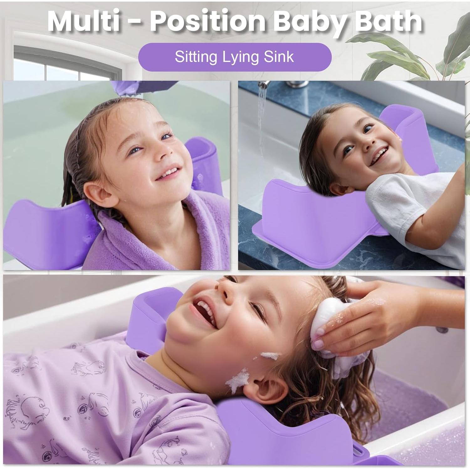 Estación de Lavado de Cabello Portátil Silicona - 1 Juego Púrpura