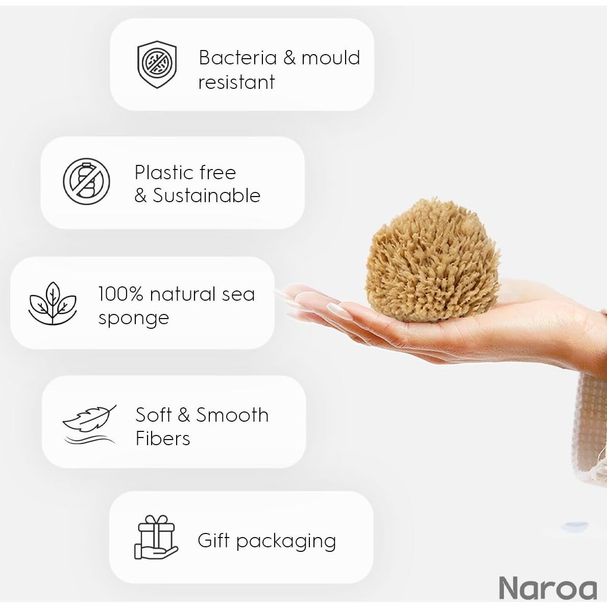 Esponja Natural para Bebés Naroa - Suave y Biodegradable