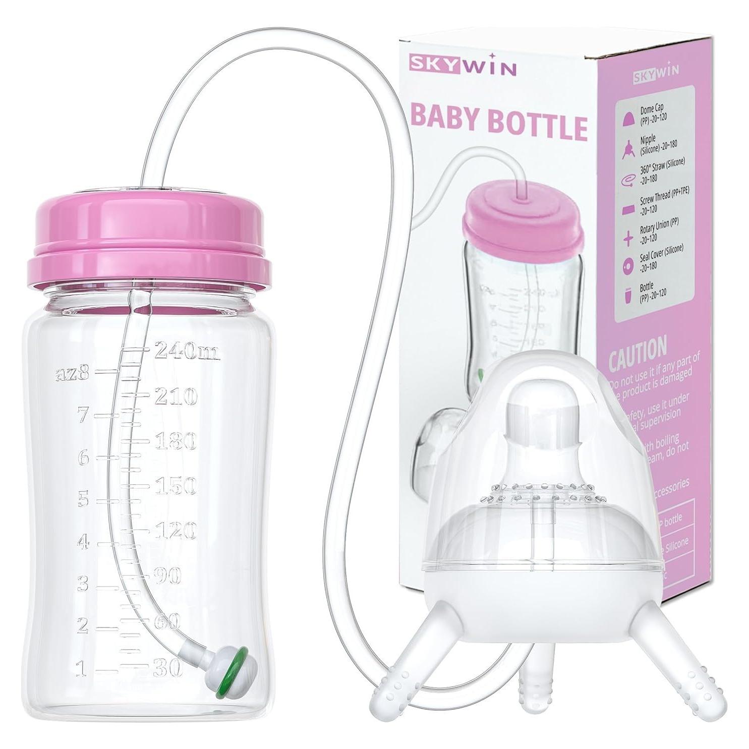 Botella Anti-Cólico TidyFriend 240ml para Bebés Lactantes Rosa