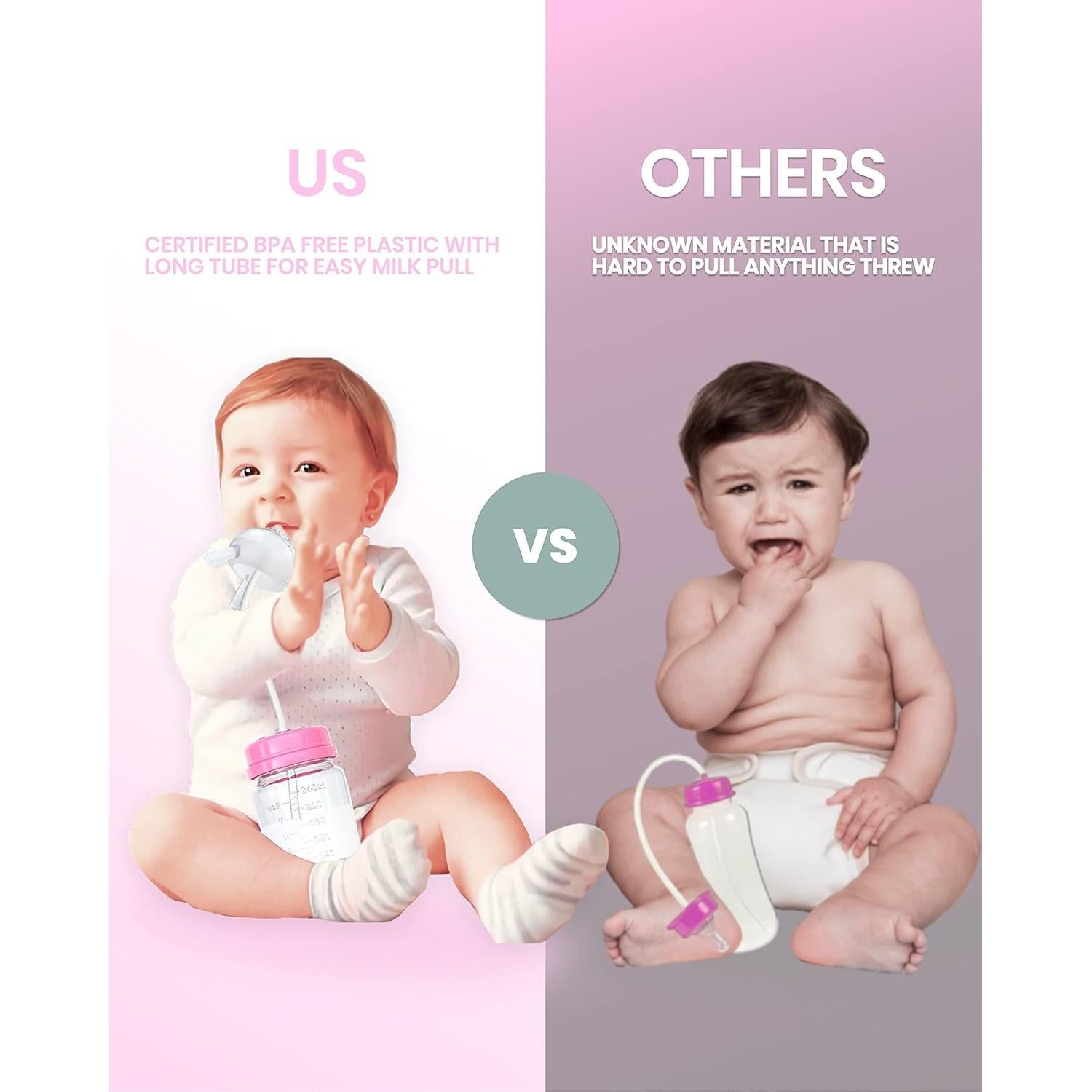 Botella Anti-Cólico TidyFriend 240ml para Bebés Lactantes Rosa