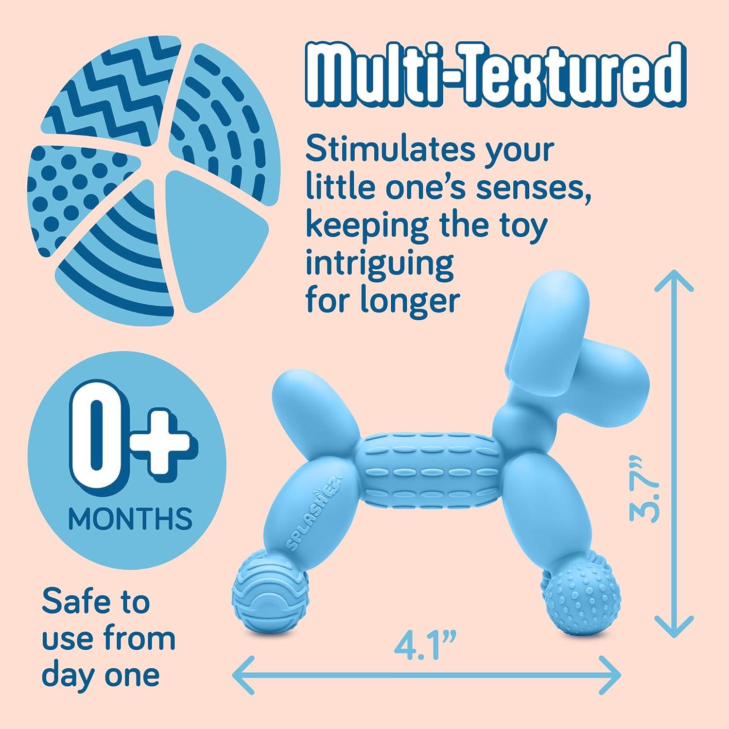 Mordedor para Bebés SplashEZ 100% Silicona Azul Claro 0-12 Meses