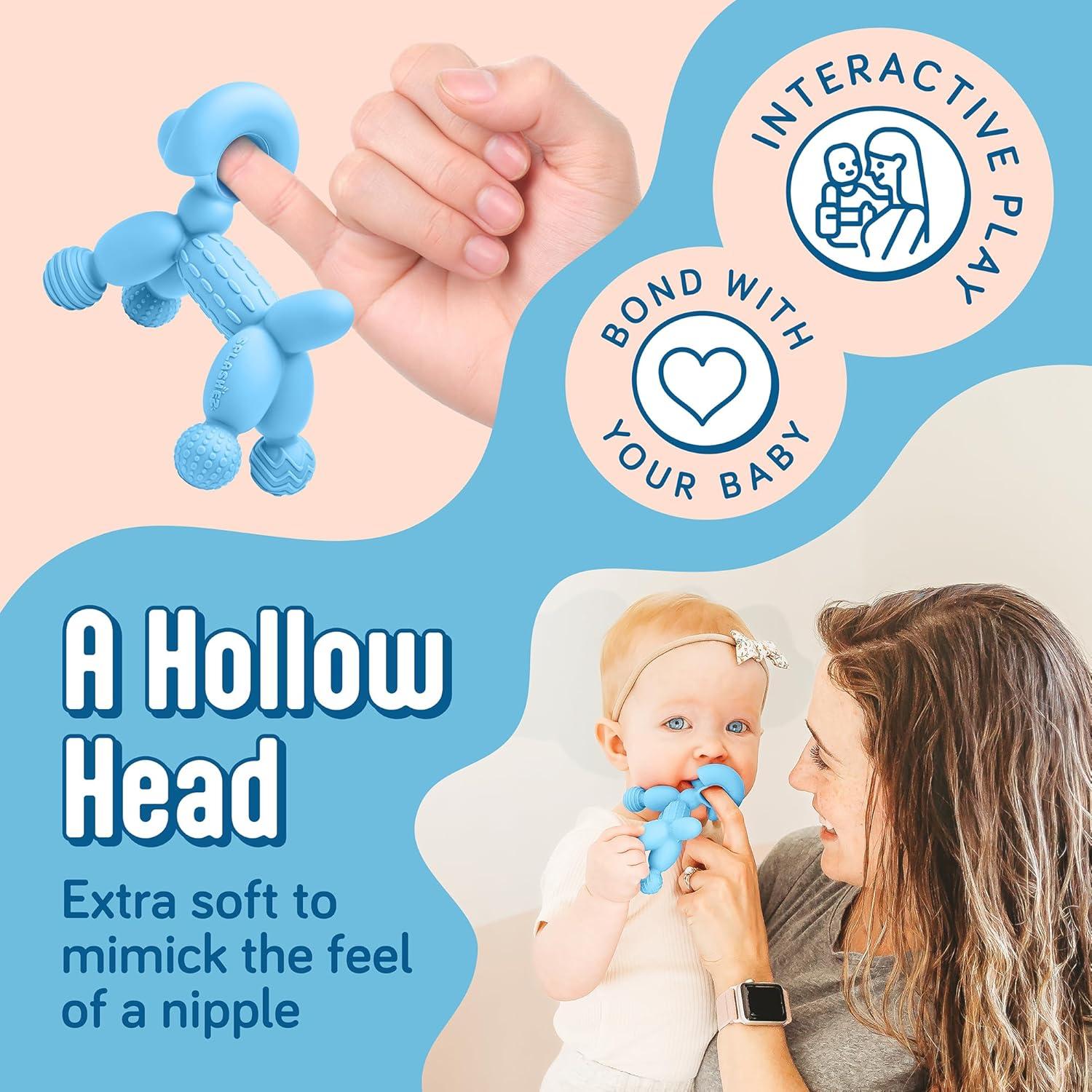 Mordedor para Bebés SplashEZ 100% Silicona Azul Claro 0-12 Meses