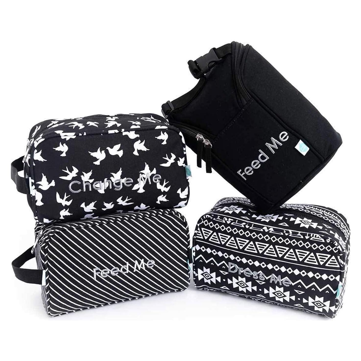 Organizador de Pañales Easy Baby - 4 Bolsas Negras Portátiles